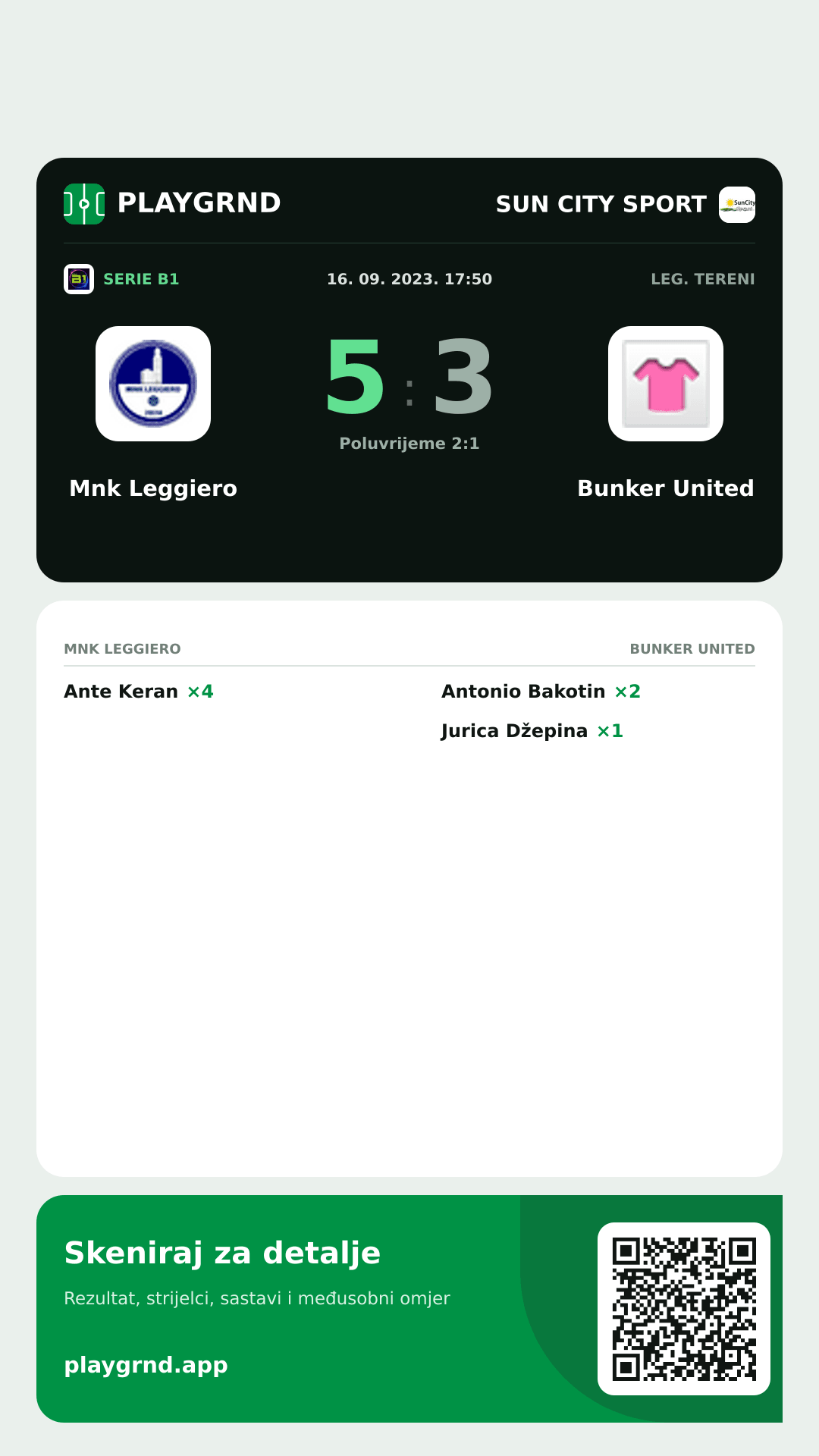 Story slika: Mnk Leggiero 5:3 Bunker United