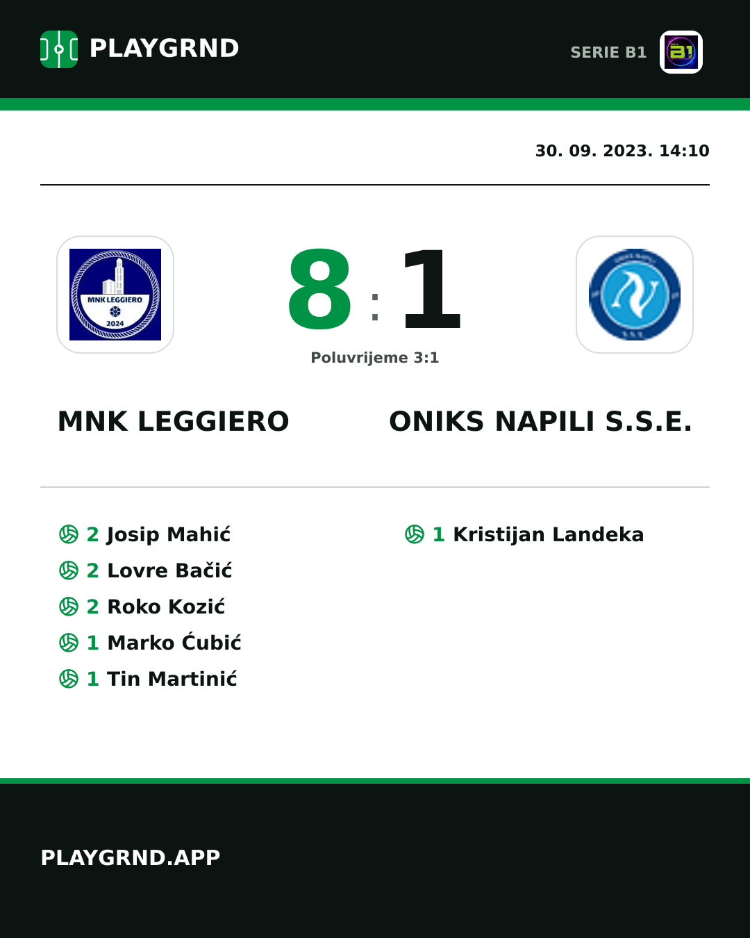 Instagram slika: MNK Leggiero 8:1 Oniks Napili S.S.E.