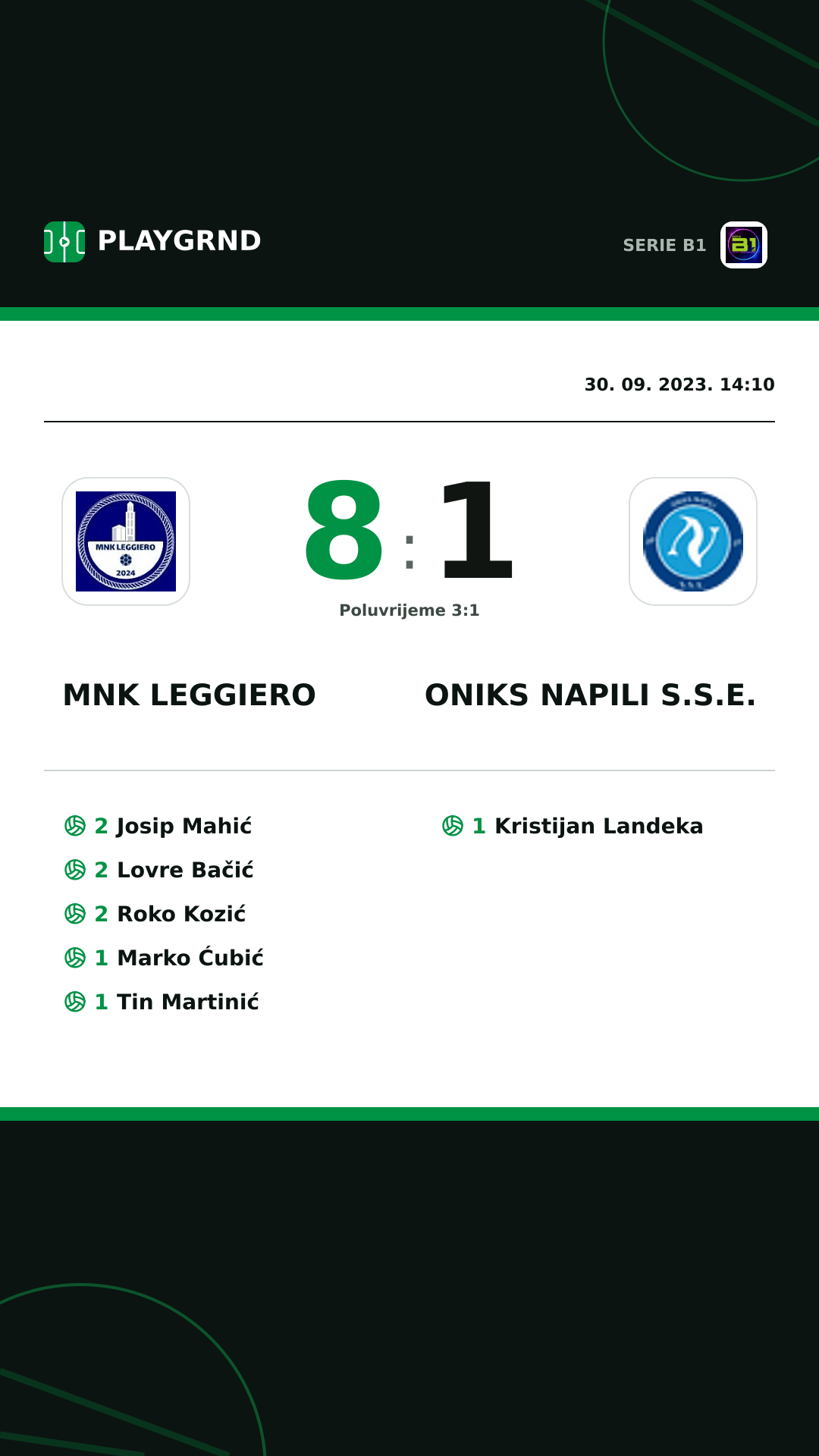 Instagram slika: MNK Leggiero 8:1 Oniks Napili S.S.E.