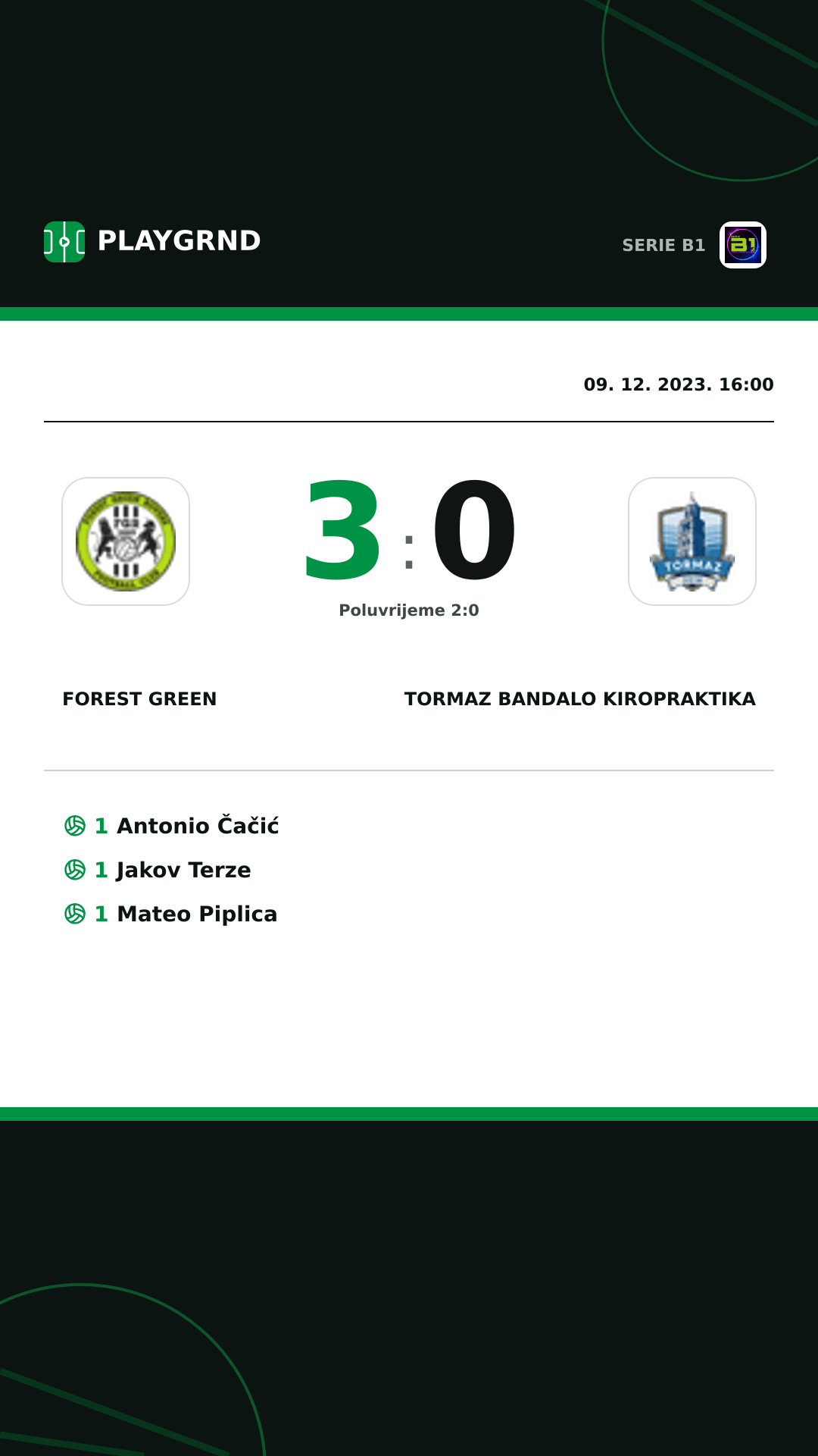 Instagram slika: Forest Green 3:0 Tormaz Bandalo Kiropraktika
