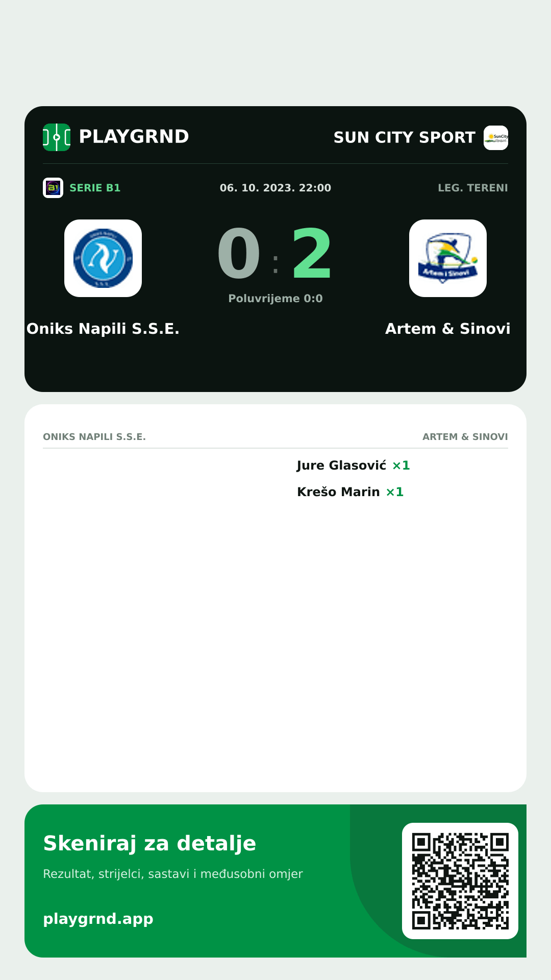 Story slika: Oniks Napili S.S.E. 0:2 Artem & Sinovi