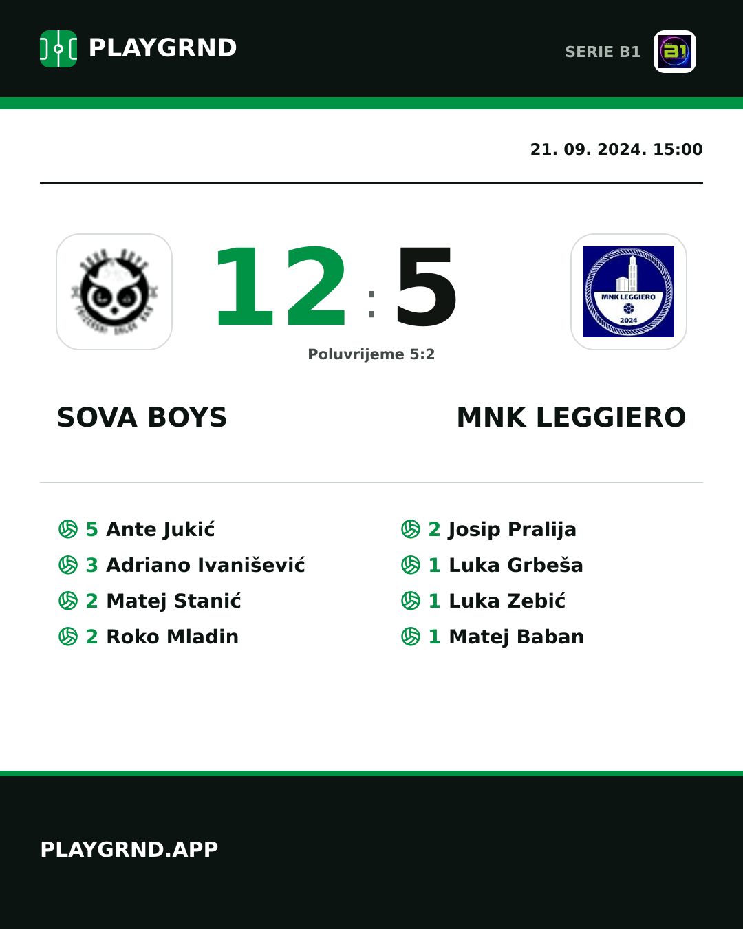 Instagram slika: Sova Boys 12:5 MNK Leggiero