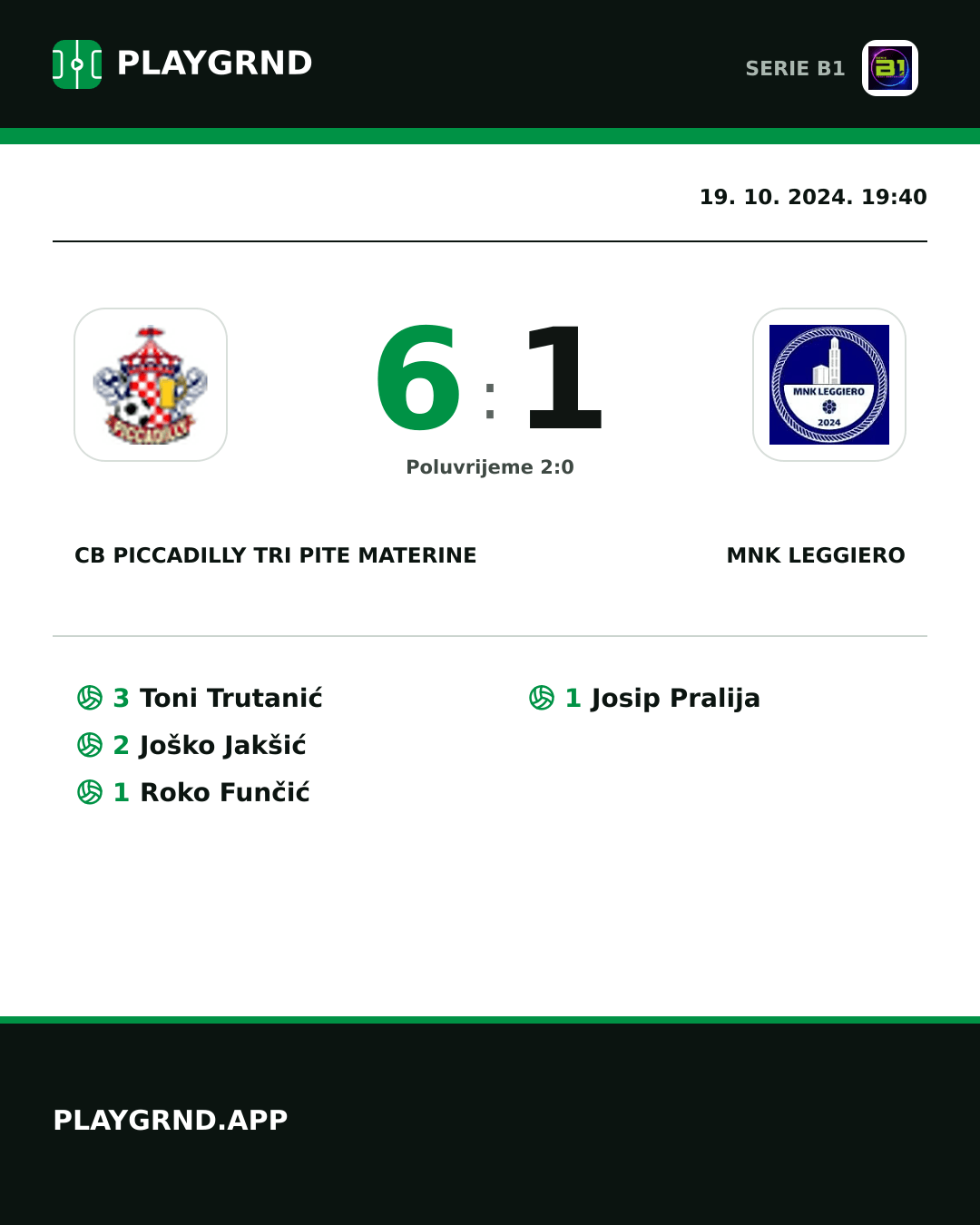 Instagram slika: CB Piccadilly Tri Pite Materine 6:1 MNK Leggiero