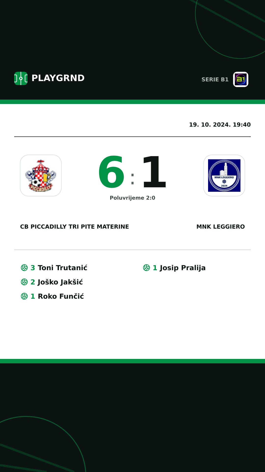 Instagram slika: CB Piccadilly Tri Pite Materine 6:1 MNK Leggiero