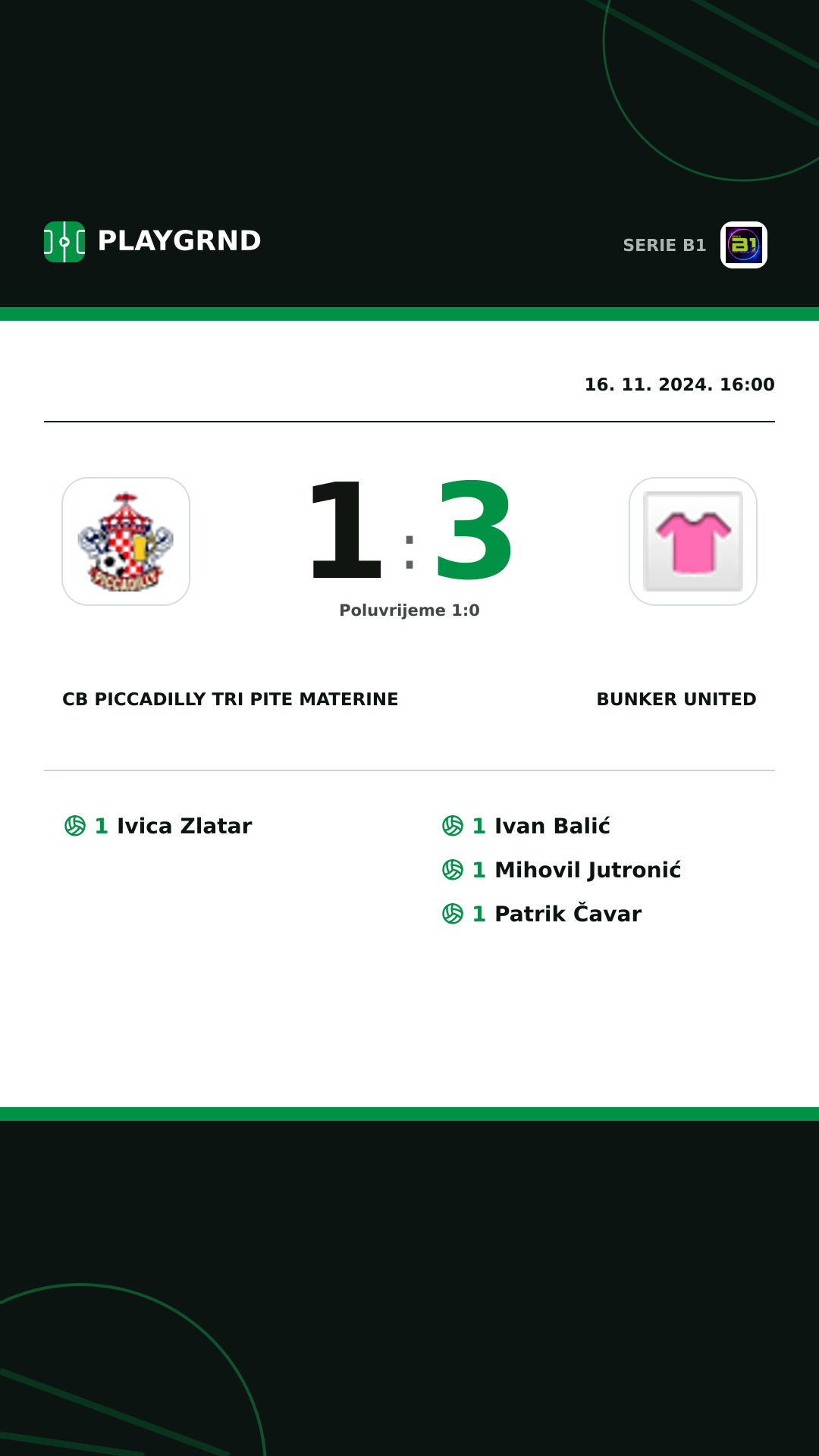 Instagram slika: CB Piccadilly Tri Pite Materine 1:3 Bunker United