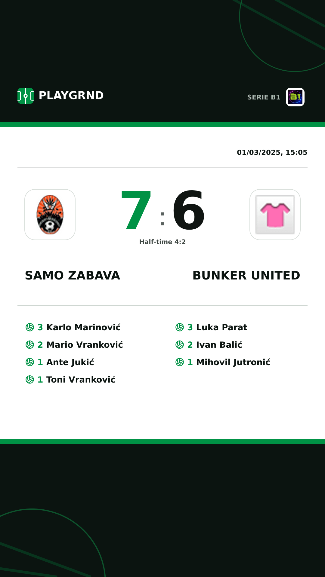 Instagram artwork: Samo Zabava 7:6 Bunker United