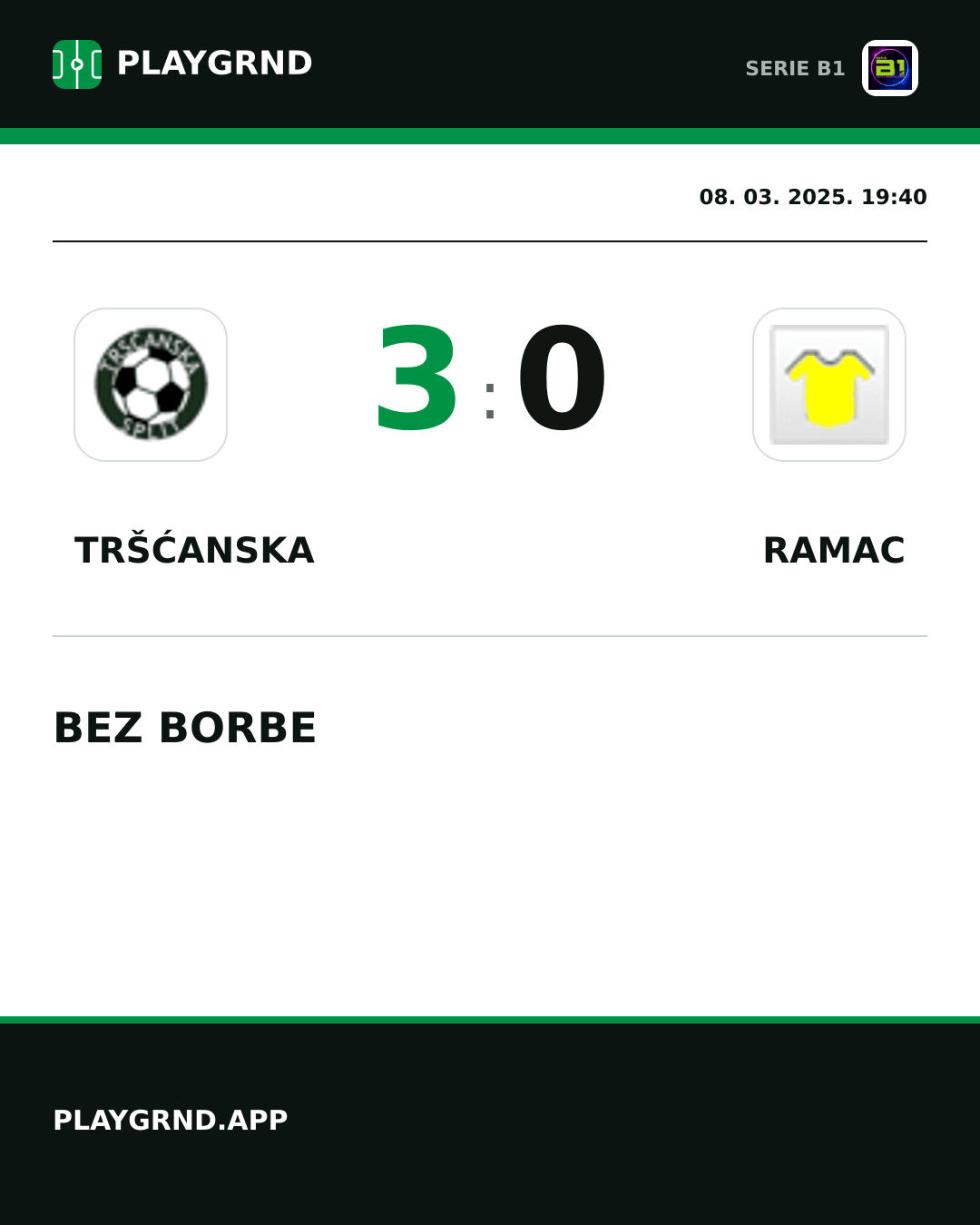 Instagram slika: Tršćanska 3:0 Ramac