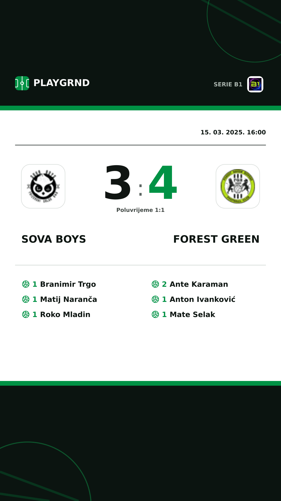 Instagram slika: Sova Boys 3:4 Forest Green