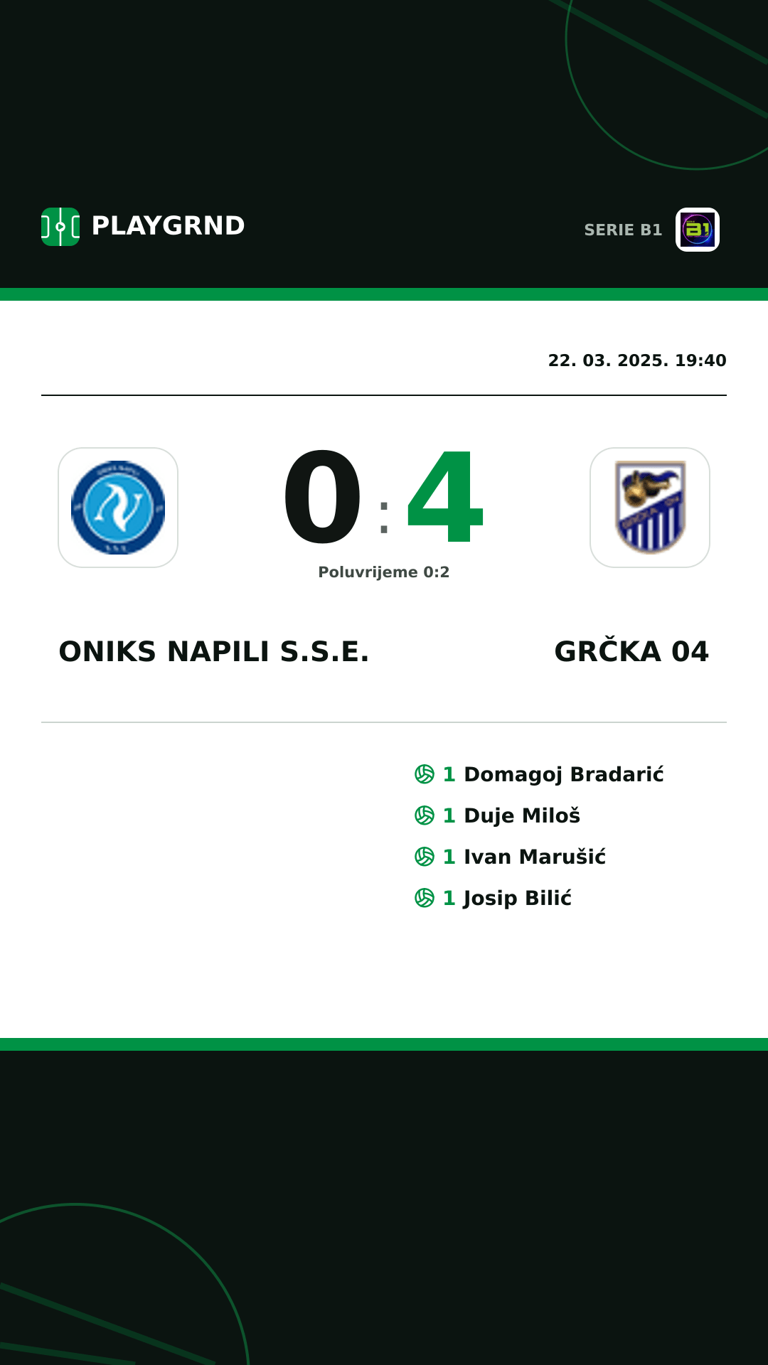 Instagram slika: Oniks Napili S.S.E. 0:4 Grčka 04