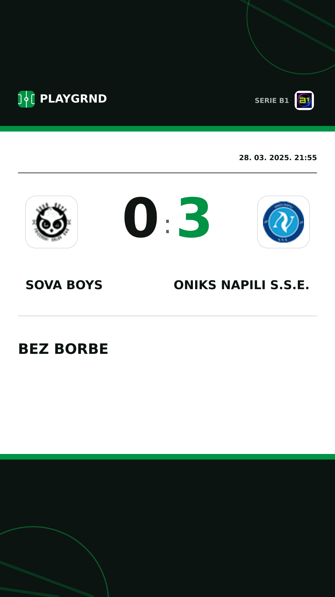 Instagram slika: Sova Boys 0:3 Oniks Napili S.S.E.