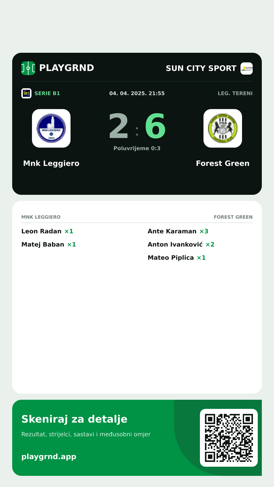 Story slika: Mnk Leggiero 2:6 Forest Green