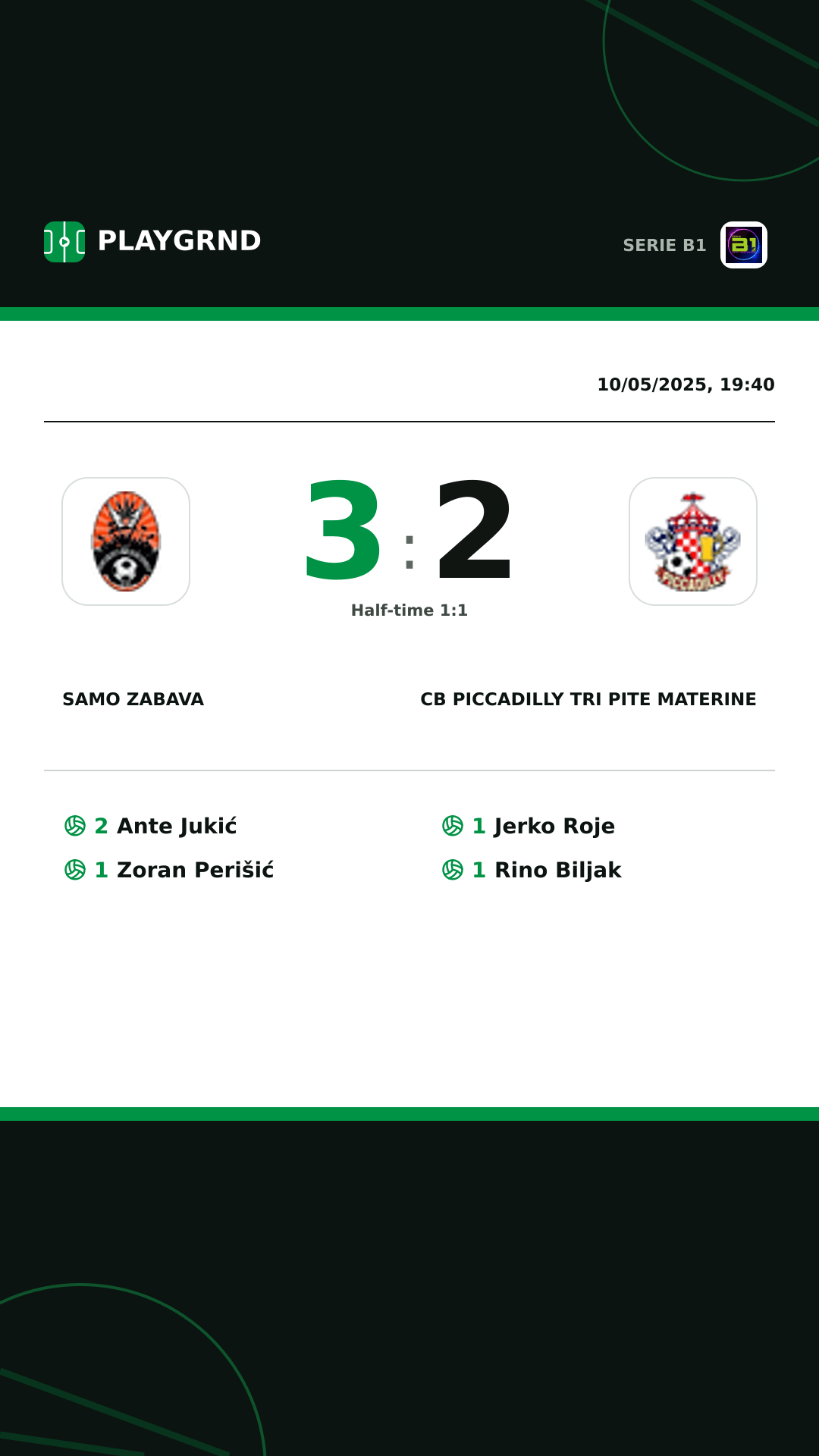 Instagram artwork: Samo Zabava 3:2 CB Piccadilly Tri Pite Materine