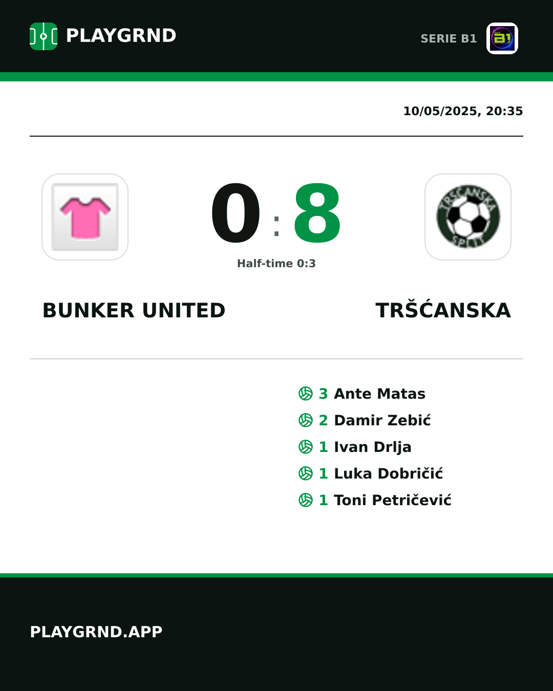 Instagram artwork: Bunker United 0:8 Tršćanska