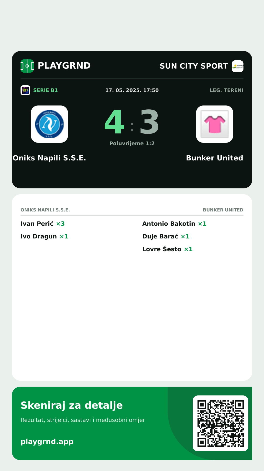 Story slika: Oniks Napili S.S.E. 4:3 Bunker United