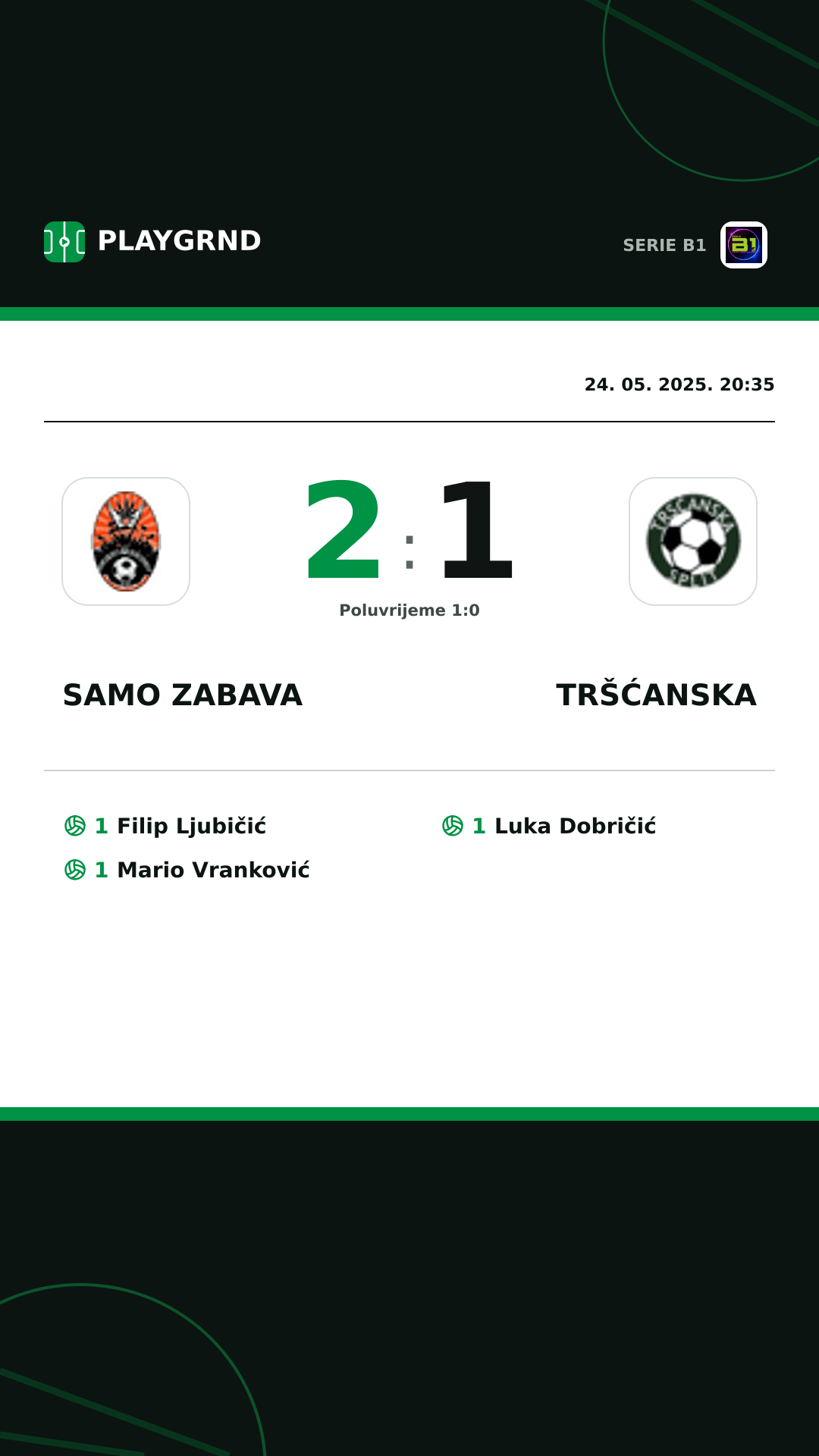 Instagram slika: Samo Zabava 2:1 Tršćanska