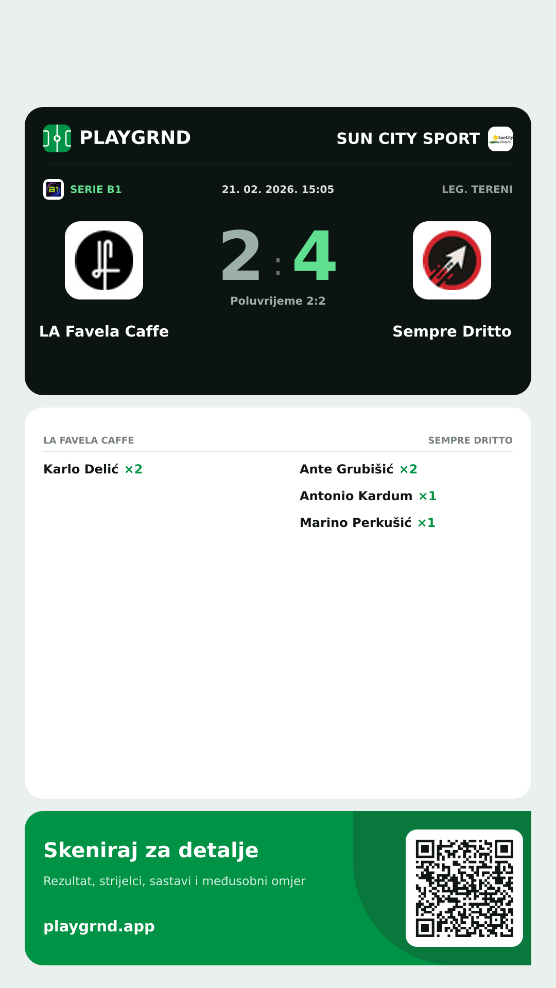 Story slika: LA Favela Caffe 2:4 Sempre Dritto