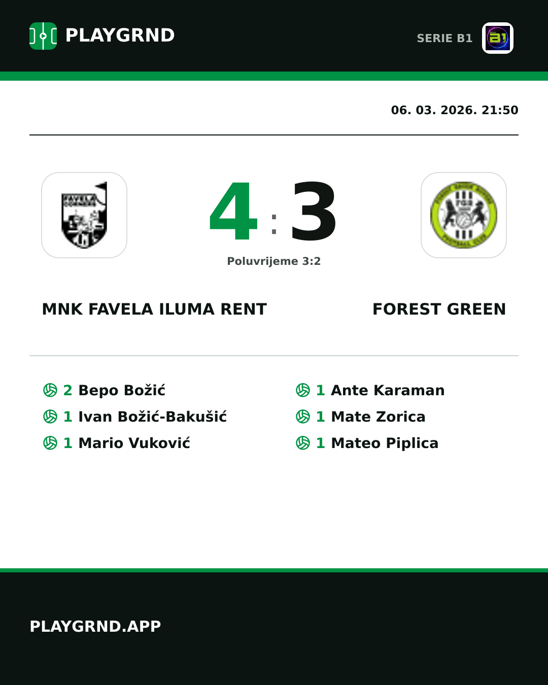 Instagram slika: MNK Favela Iluma Rent 4:3 Forest Green