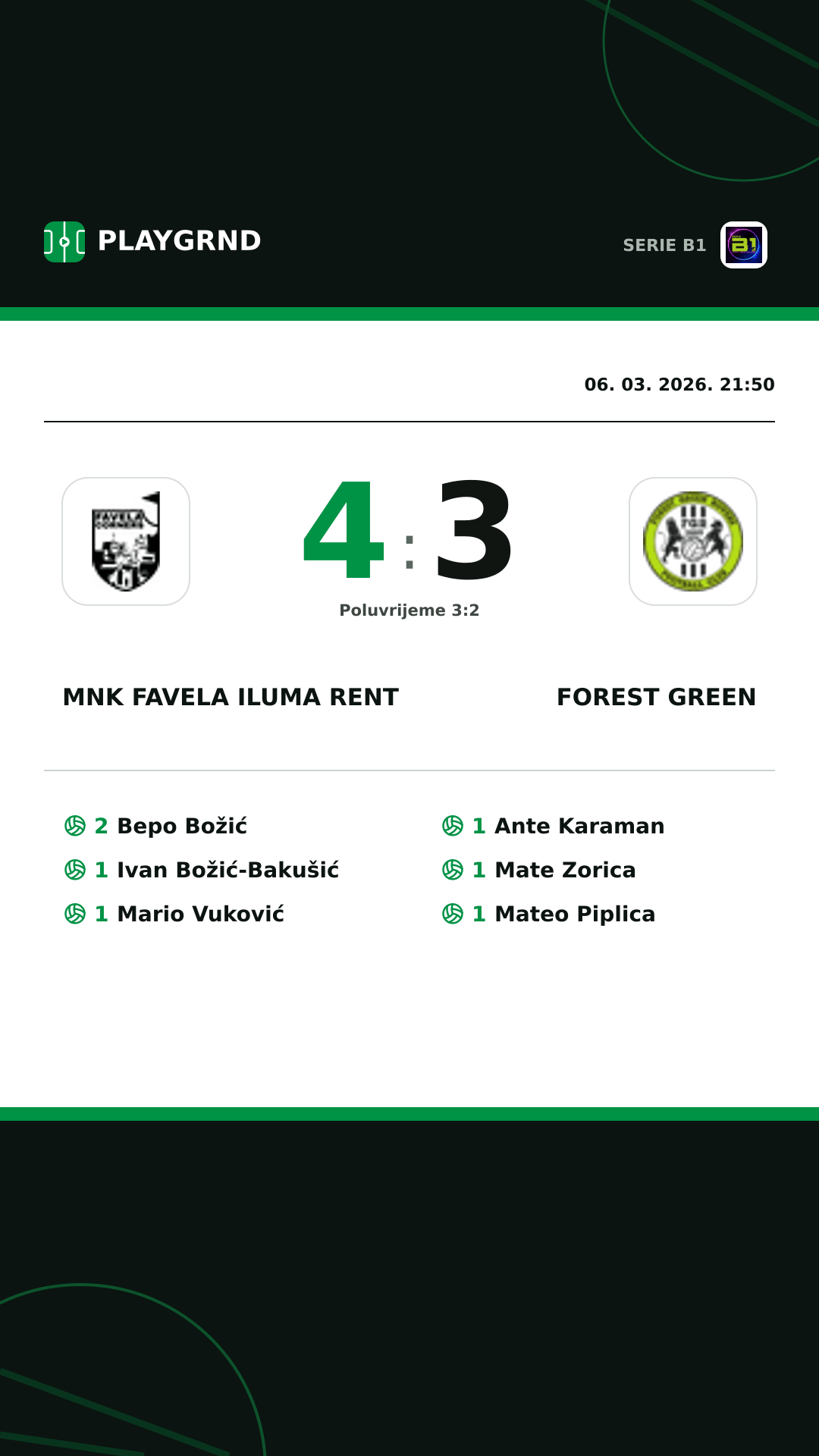 Instagram slika: MNK Favela Iluma Rent 4:3 Forest Green