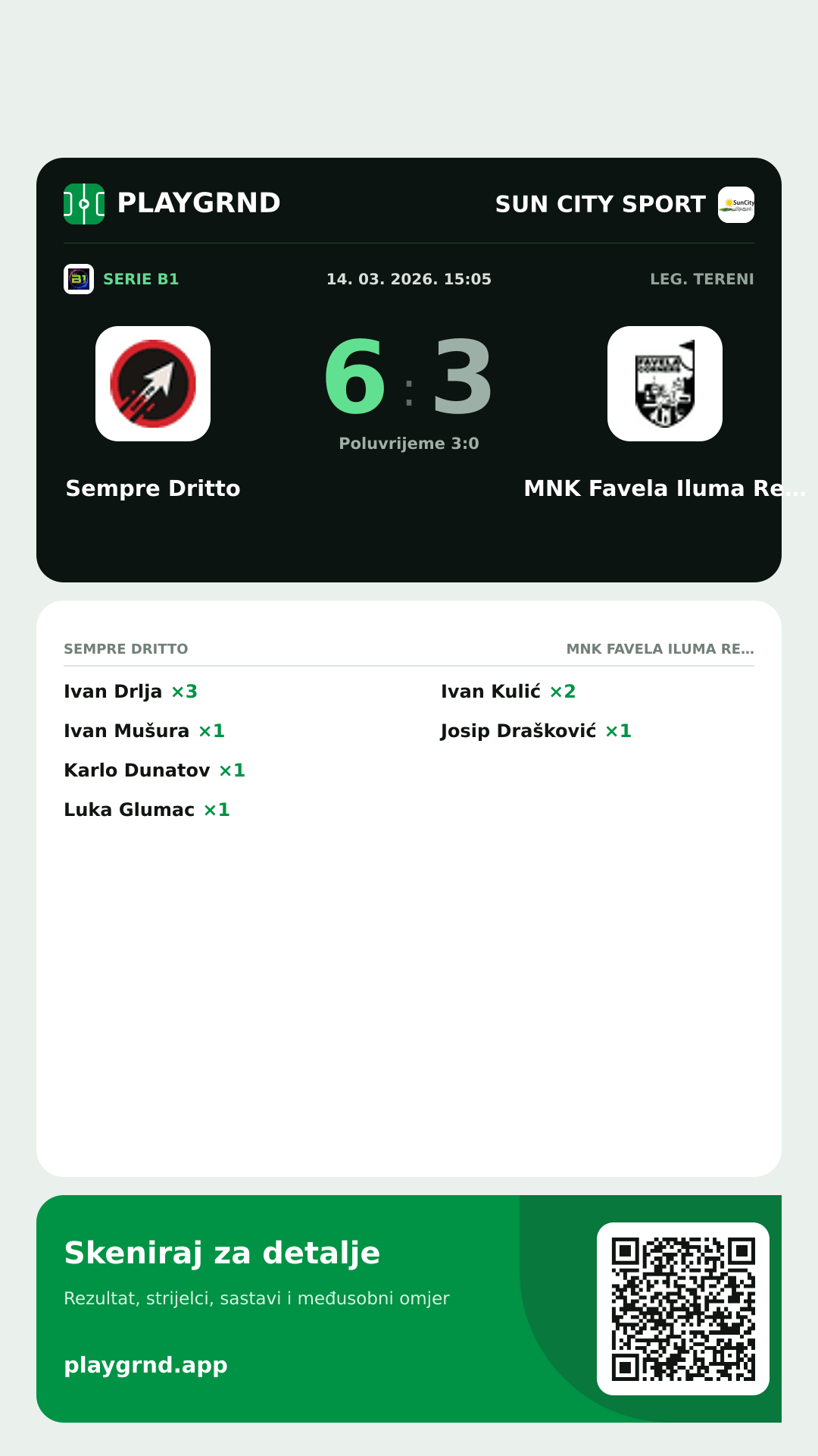 Story slika: Sempre Dritto 6:3 MNK Favela Iluma Rent