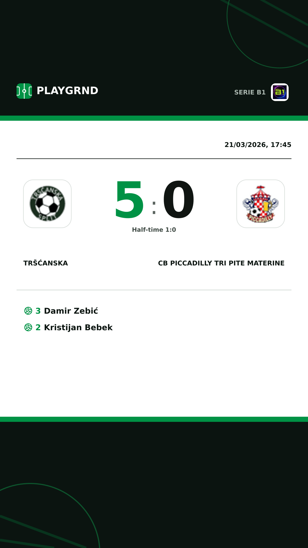 Instagram artwork: Tršćanska 5:0 CB Piccadilly Tri Pite Materine
