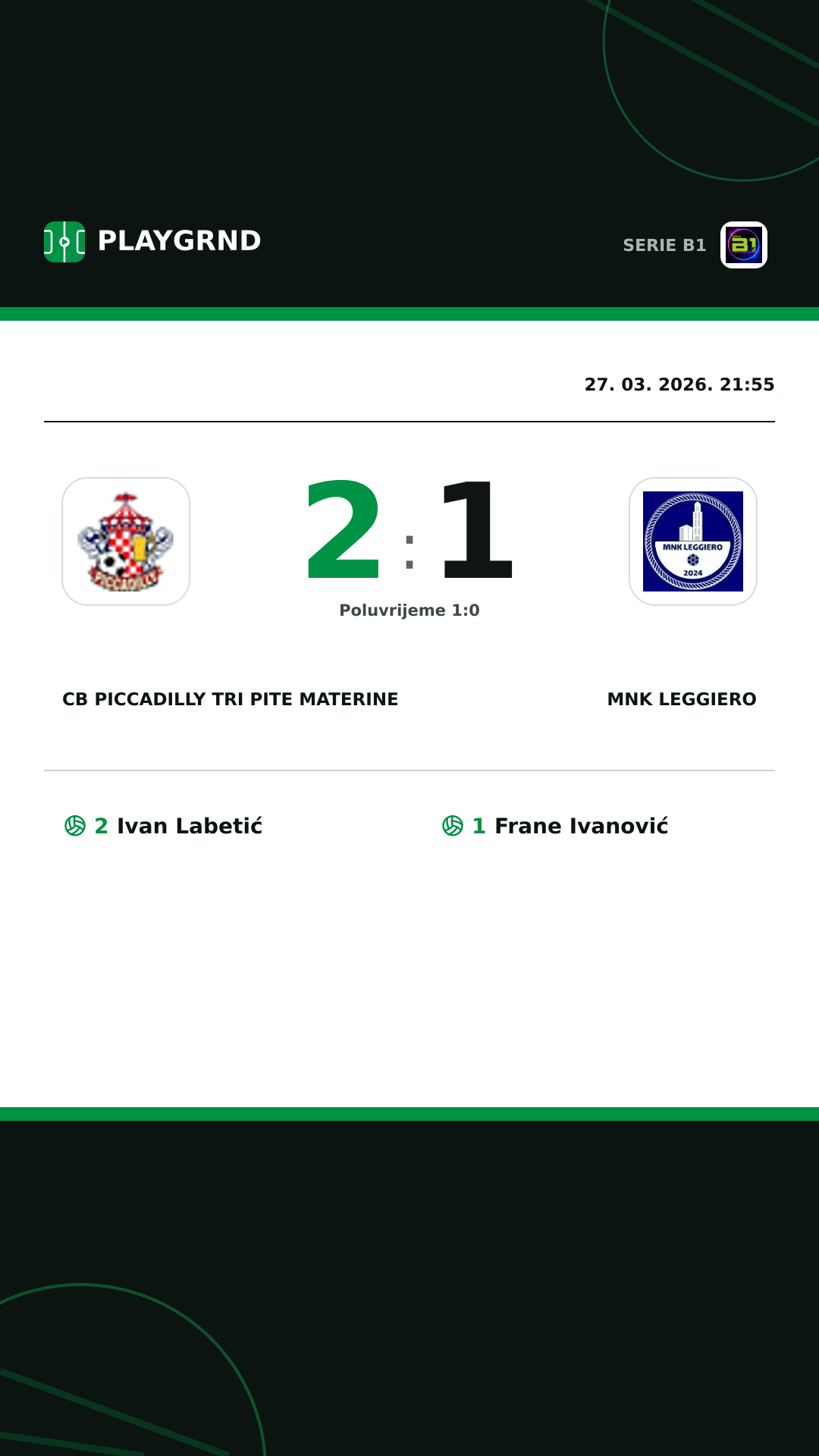 Instagram slika: CB Piccadilly Tri Pite Materine 2:1 MNK Leggiero