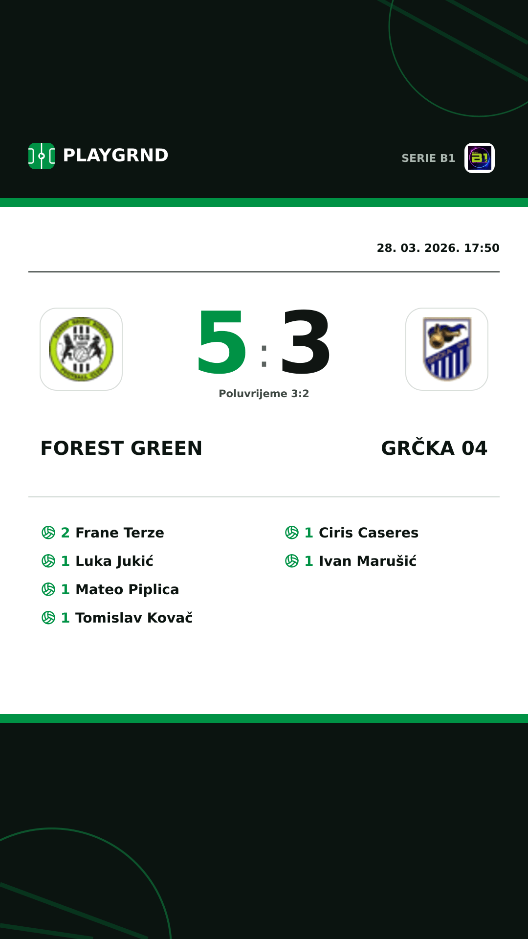 Instagram slika: Forest Green 5:3 Grčka 04