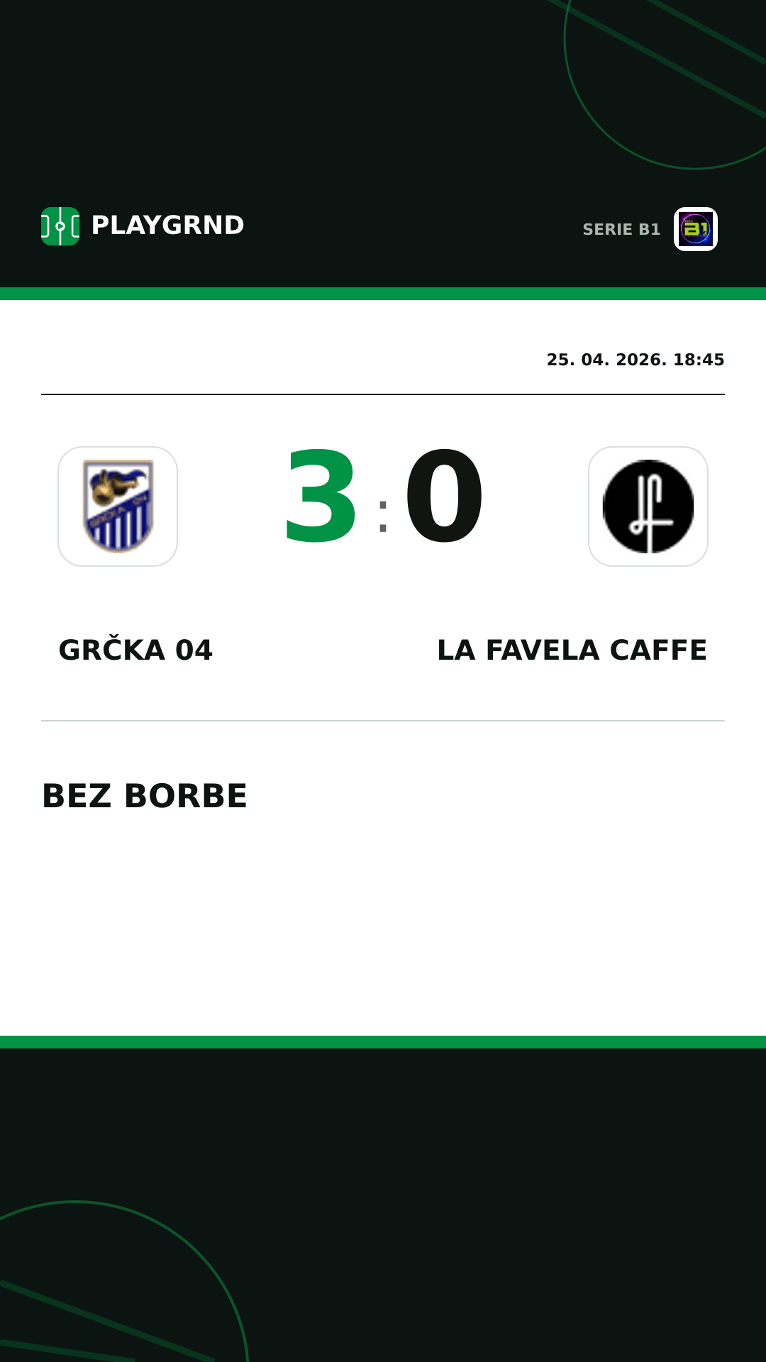 Instagram slika: Grčka 04 3:0 LA Favela Caffe