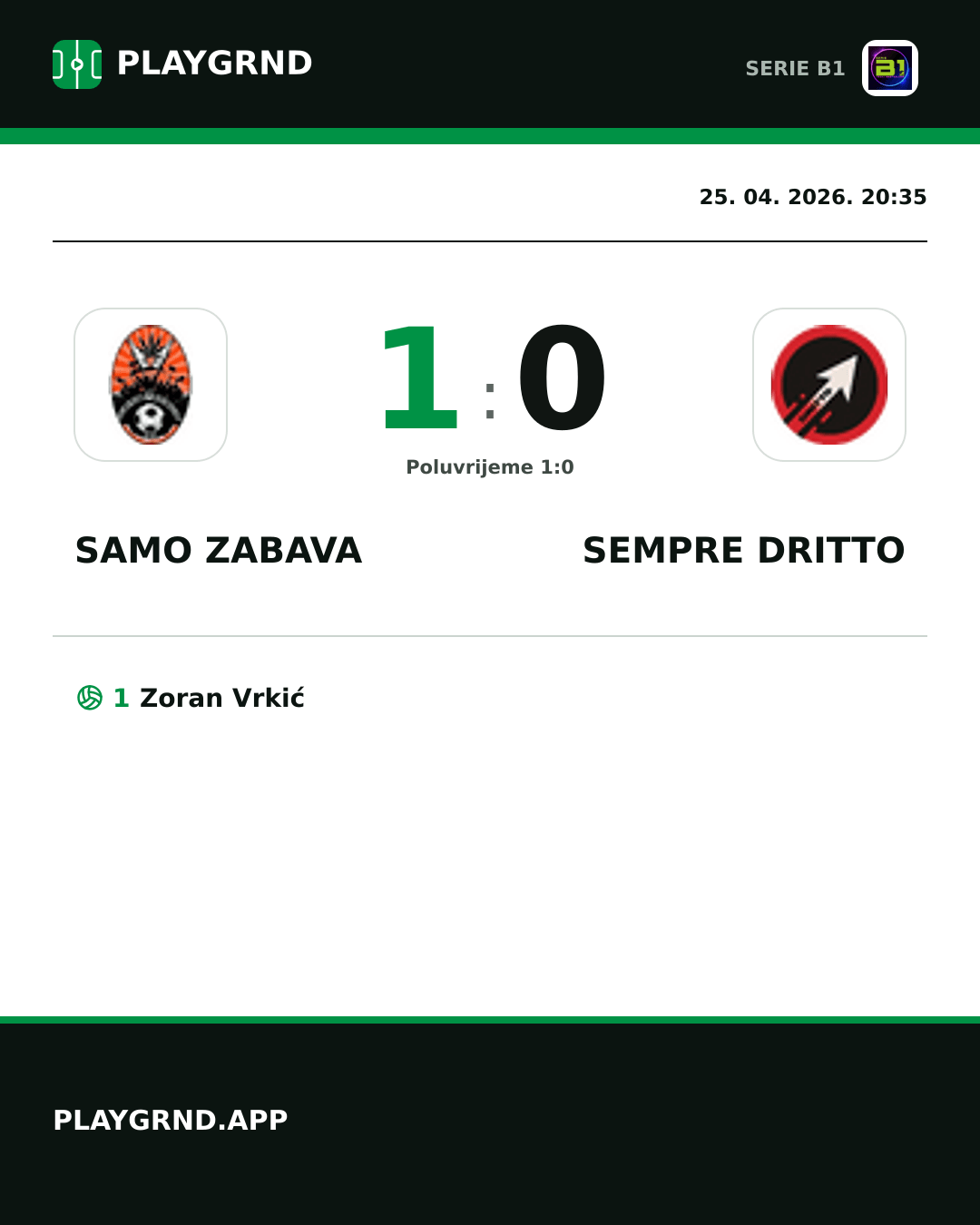 Instagram slika: Samo Zabava 1:0 Sempre Dritto