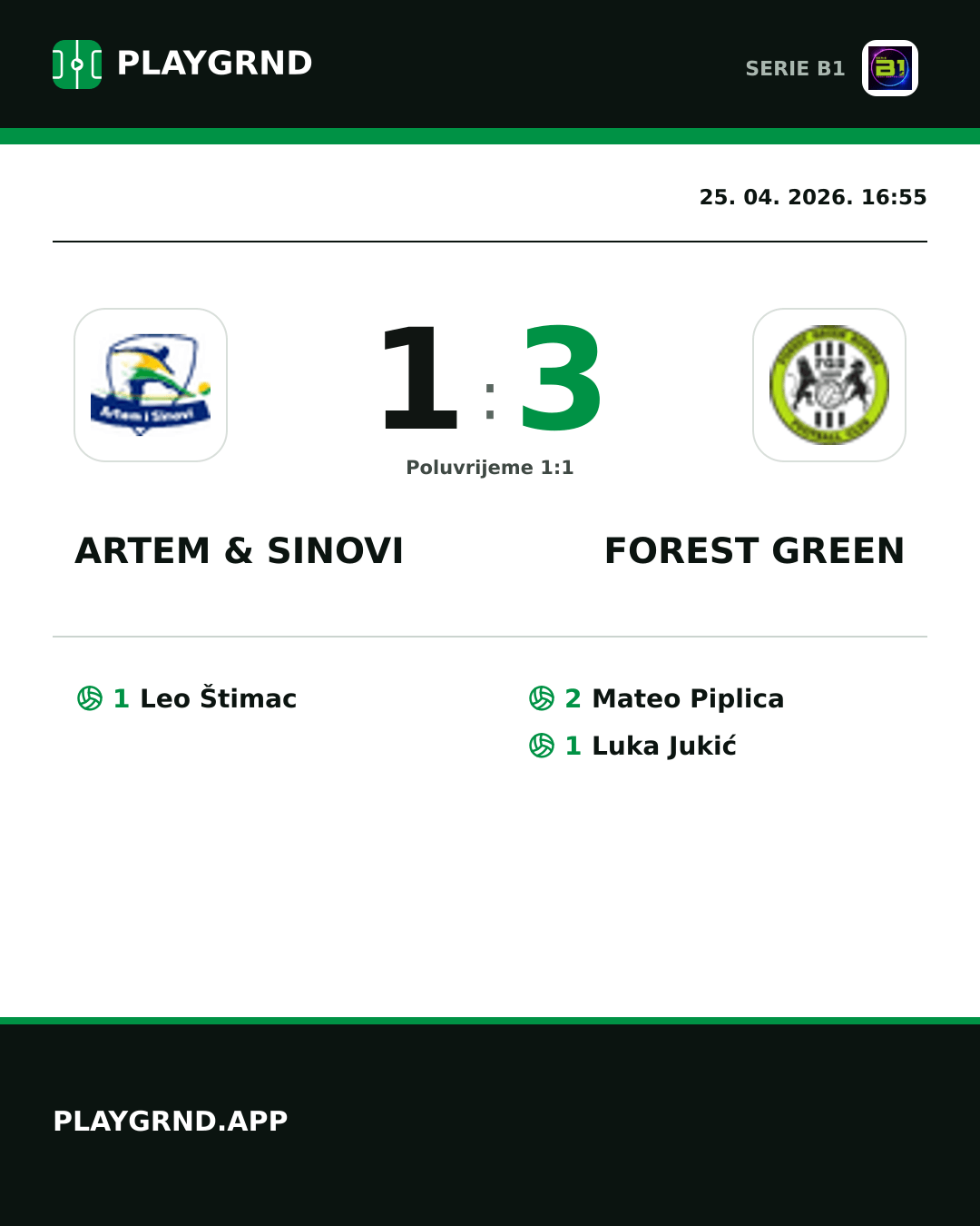 Instagram slika: Artem & Sinovi 1:3 Forest Green