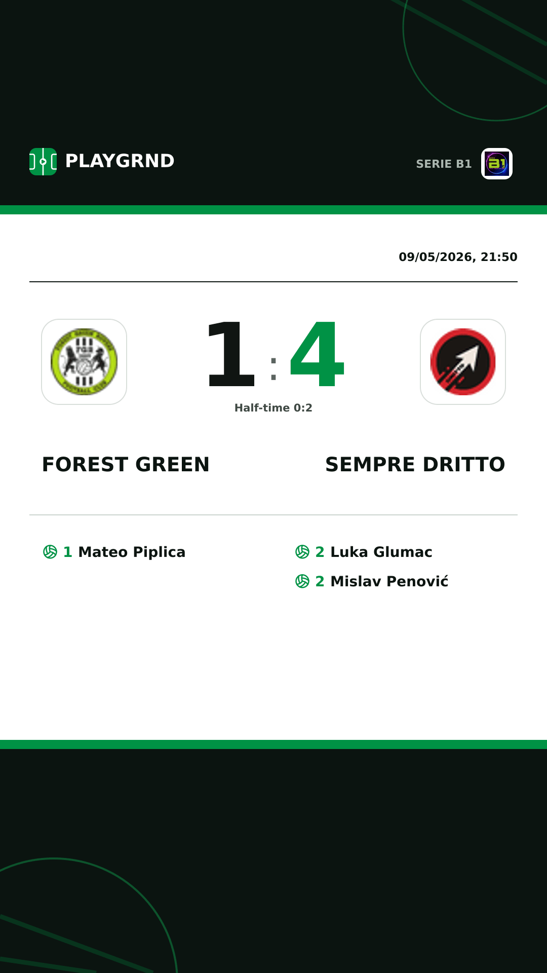 Instagram artwork: Forest Green 1:4 Sempre Dritto