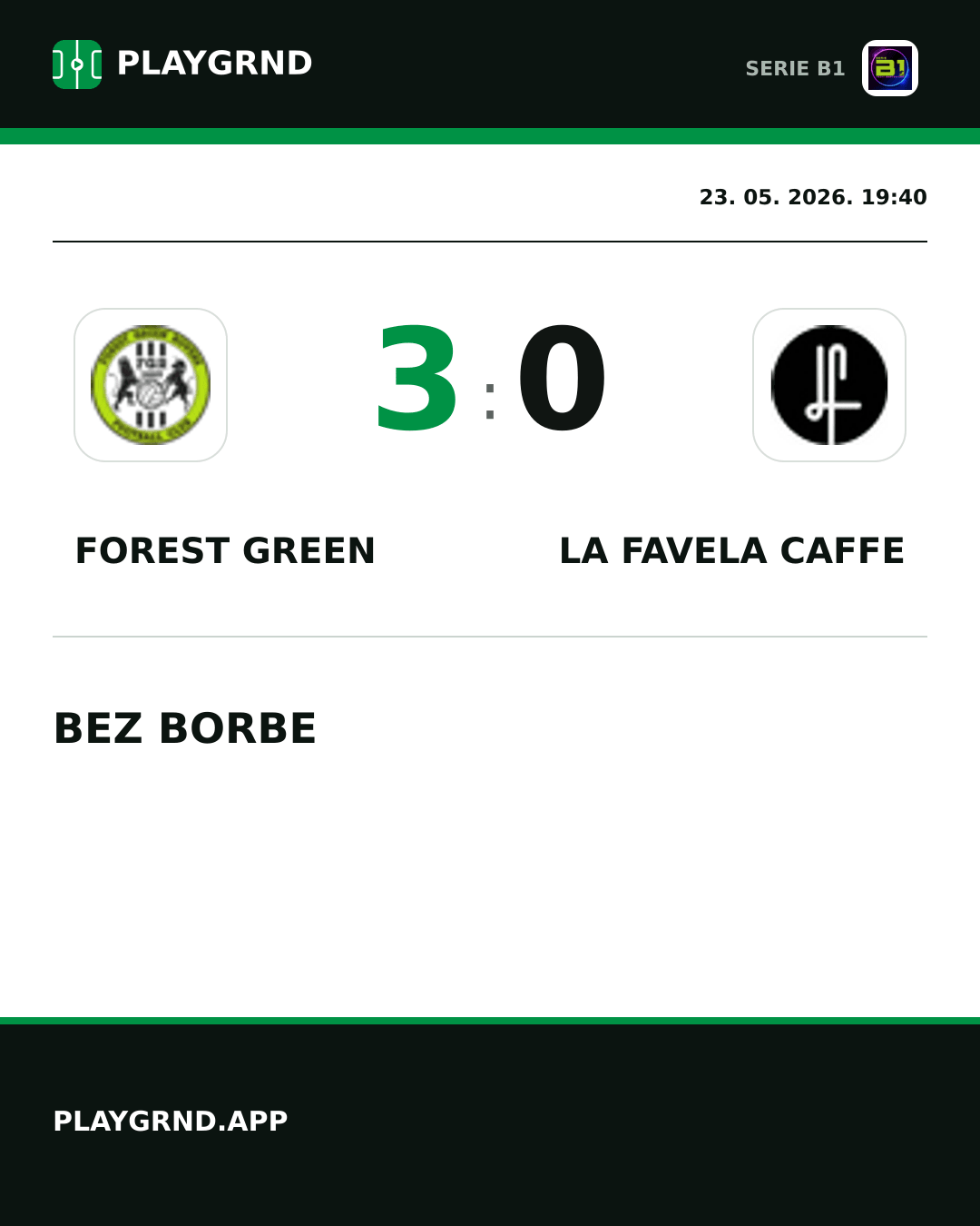 Instagram slika: Forest Green 3:0 LA Favela Caffe