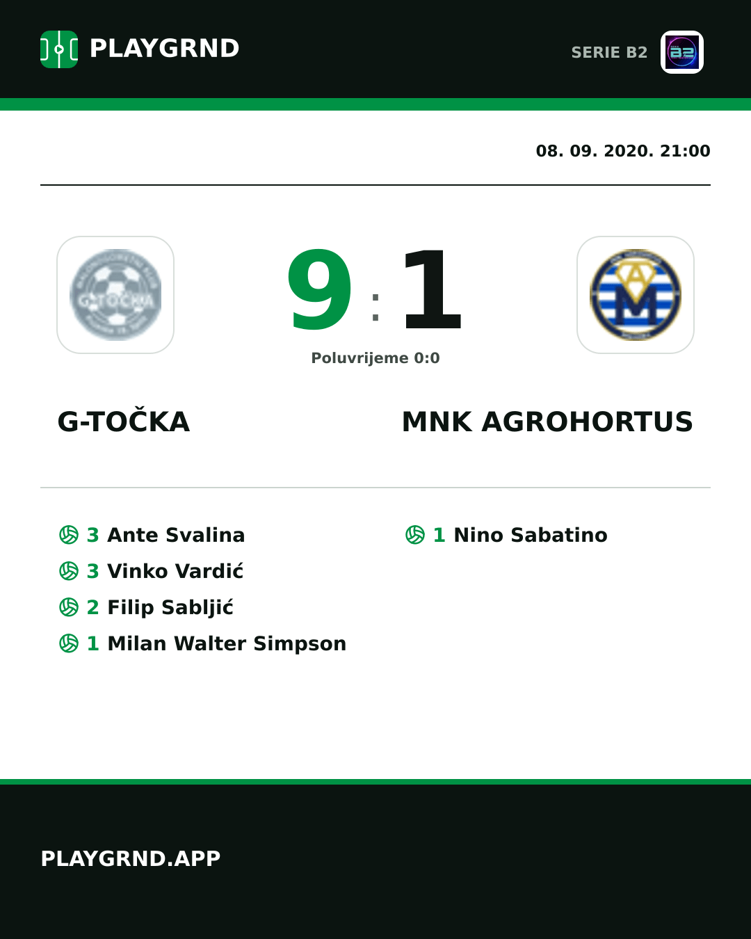 Instagram slika: G-Točka 9:1 Mnk Agrohortus