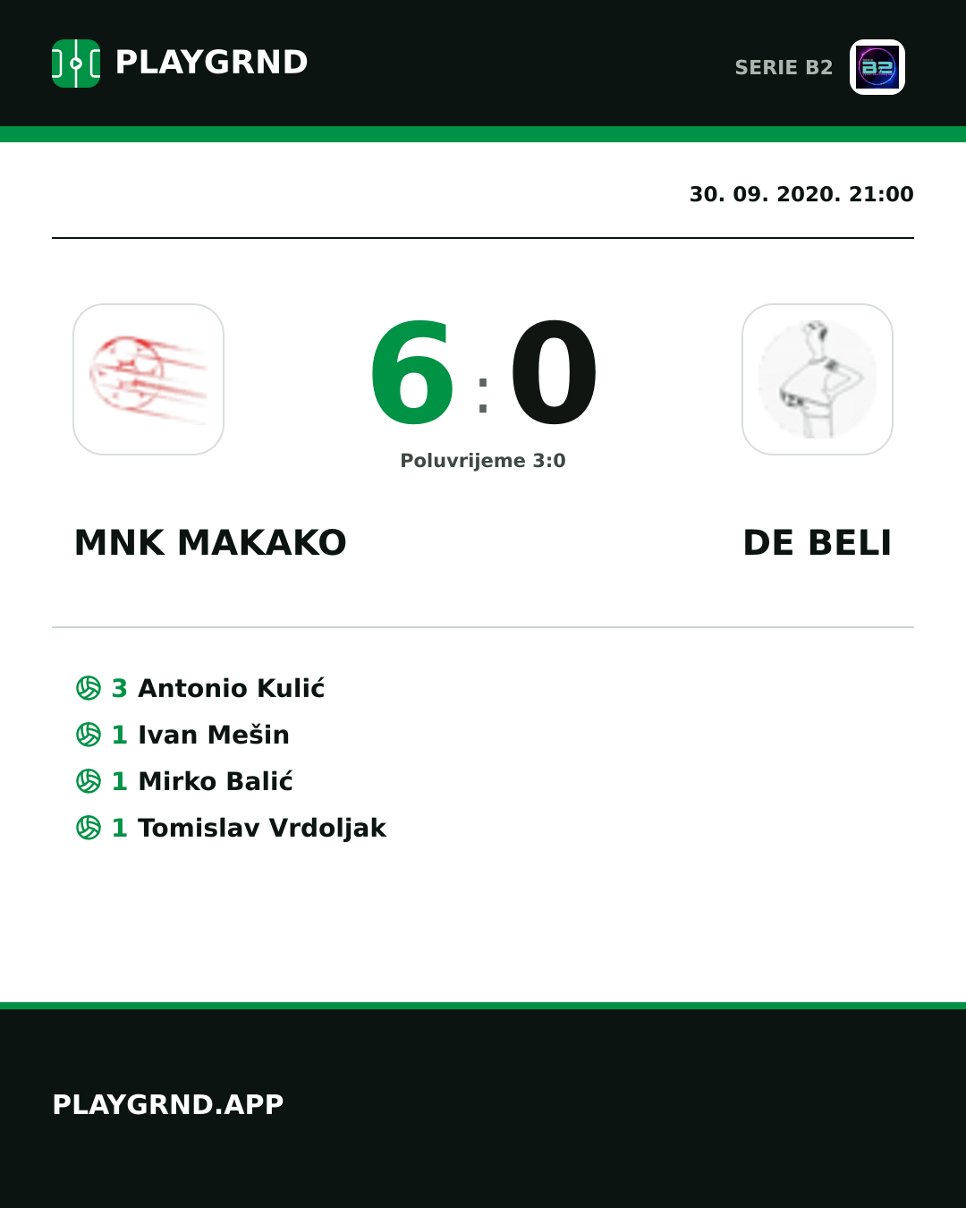 Instagram slika: Mnk Makako 6:0 DE Beli