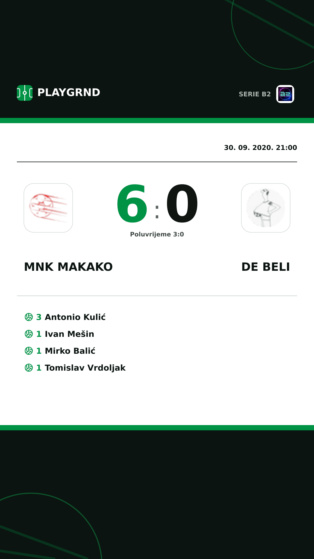 Instagram slika: Mnk Makako 6:0 DE Beli