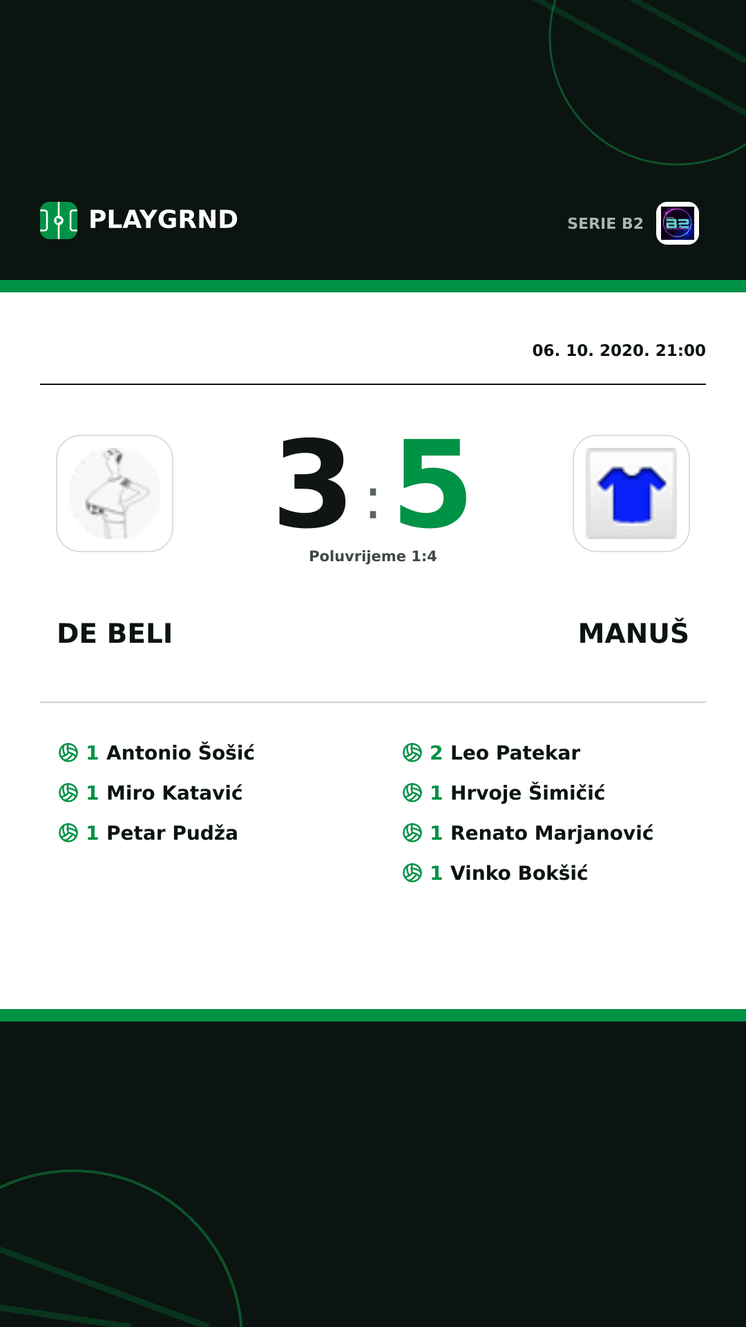 Instagram slika: DE Beli 3:5 Manuš