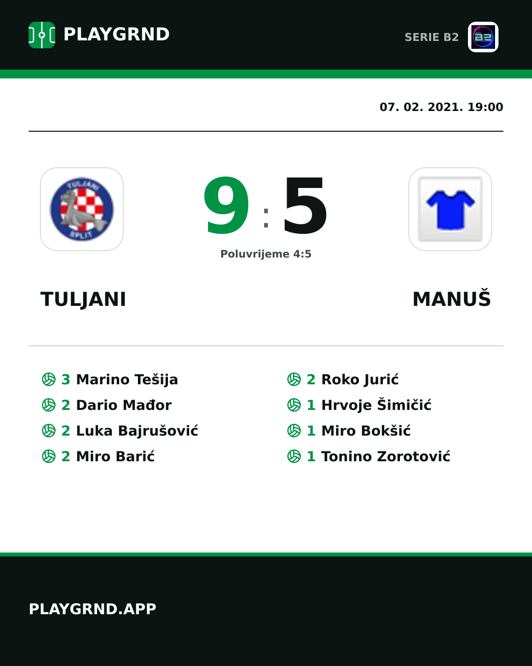 Instagram slika: Tuljani 9:5 Manuš