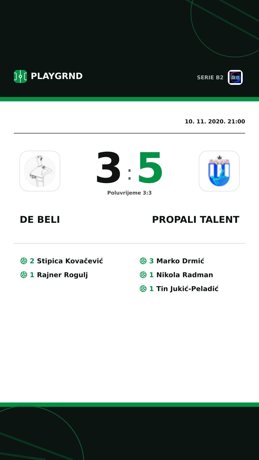 Instagram slika: DE Beli 3:5 Propali Talent