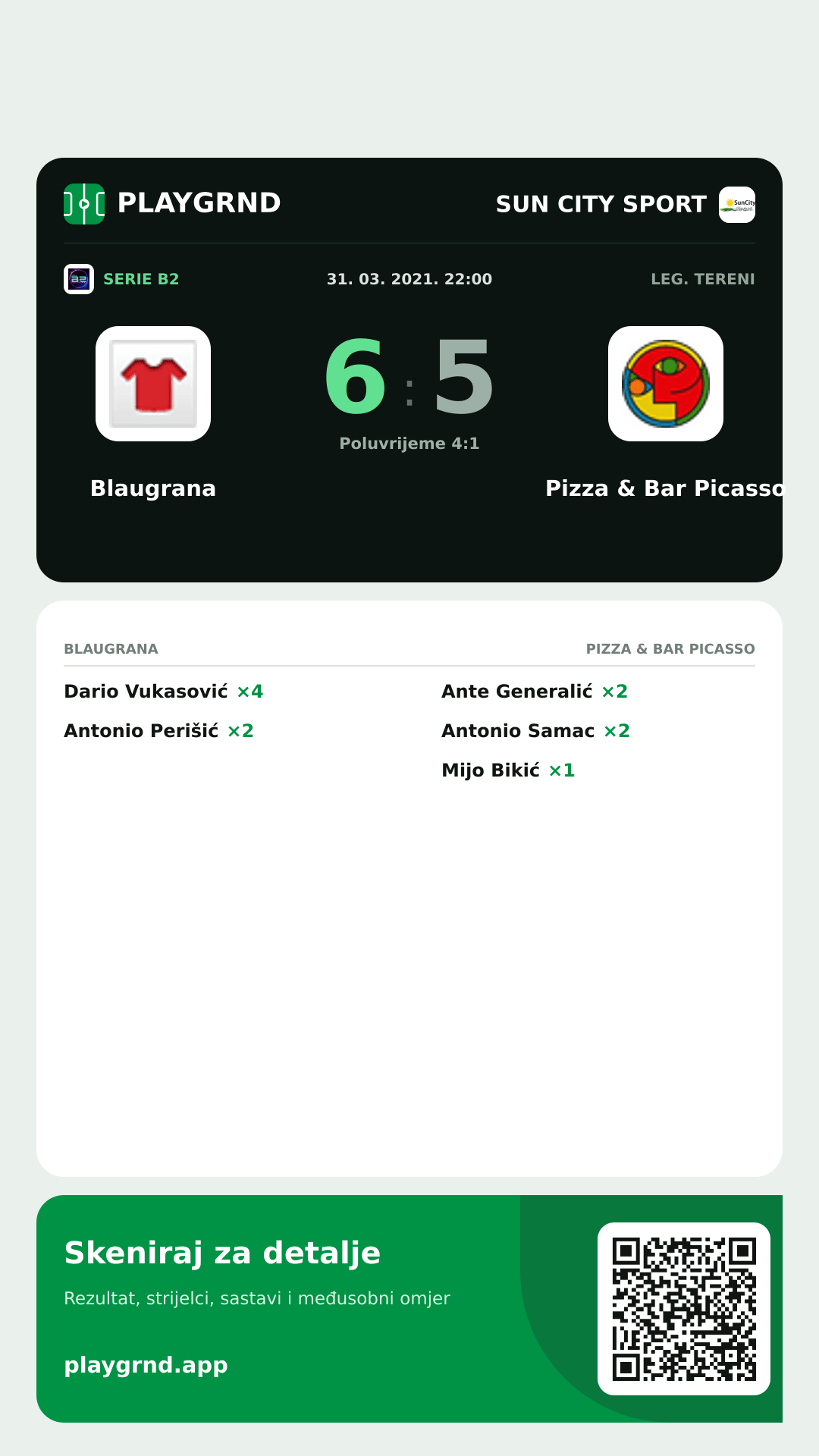 Story slika: Blaugrana 6:5 Pizza & Bar Picasso