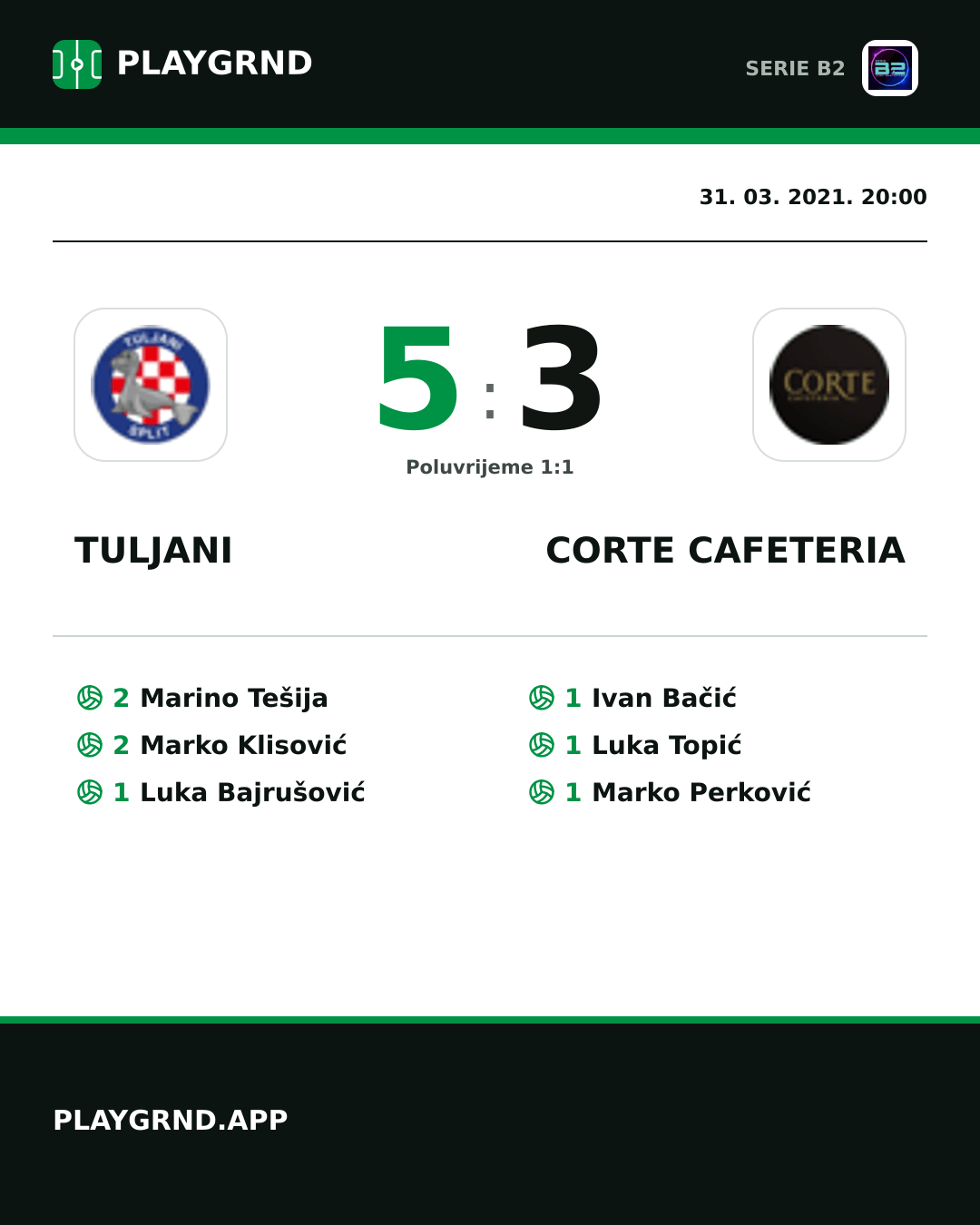 Instagram slika: Tuljani 5:3 Corte Cafeteria