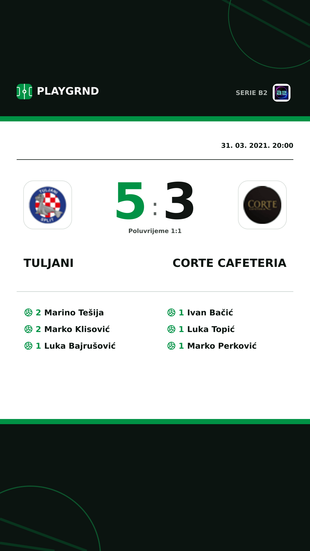 Instagram slika: Tuljani 5:3 Corte Cafeteria