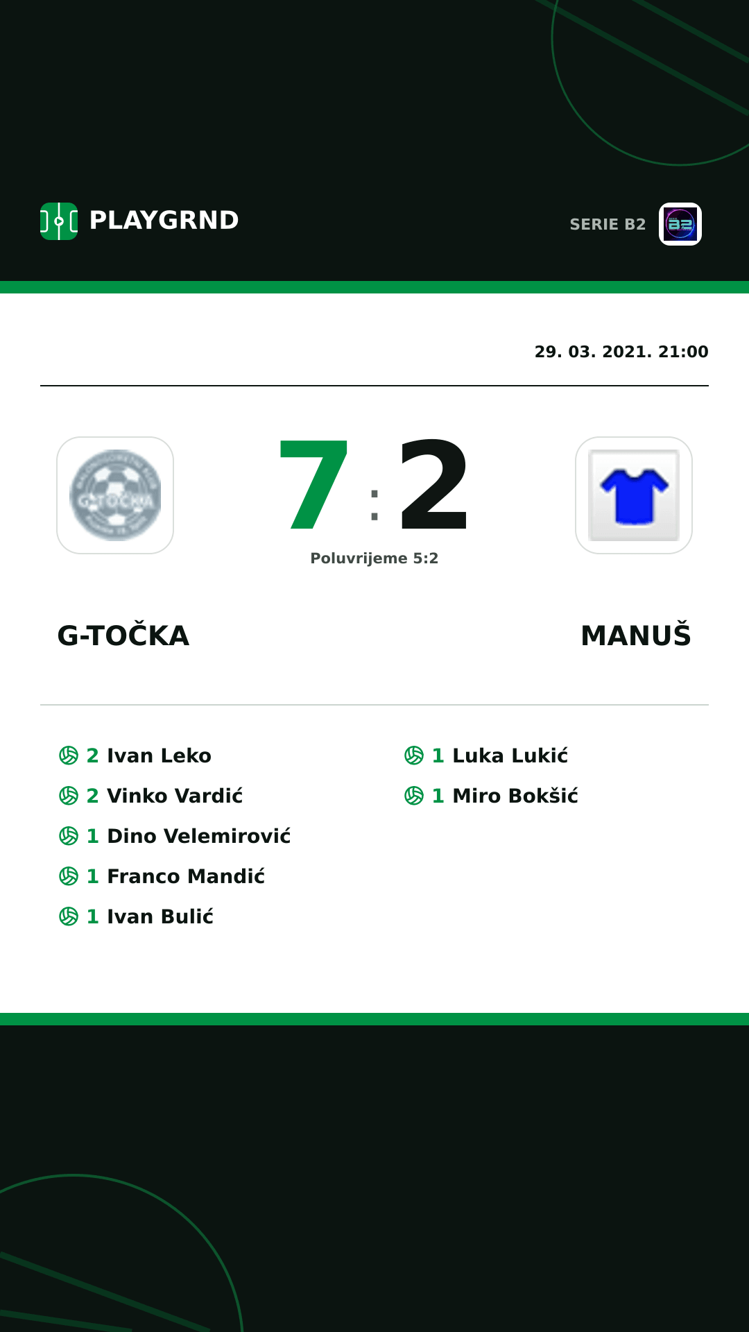 Instagram slika: G-Točka 7:2 Manuš