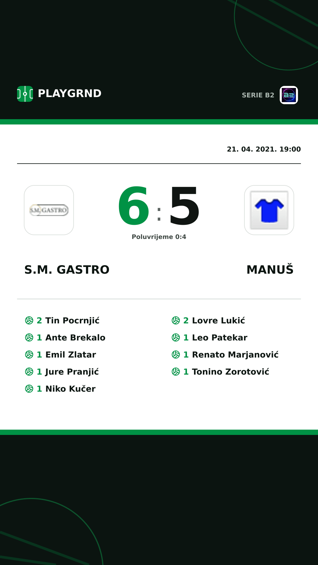 Instagram slika: S.M. Gastro 6:5 Manuš