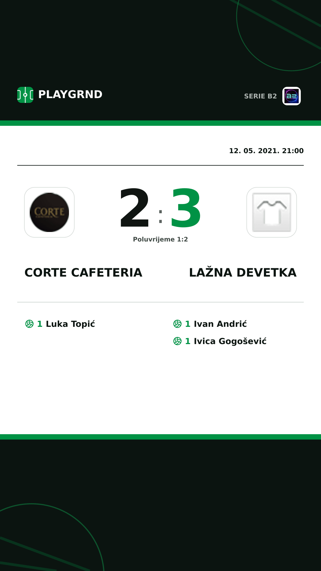 Instagram slika: Corte Cafeteria 2:3 Lažna Devetka