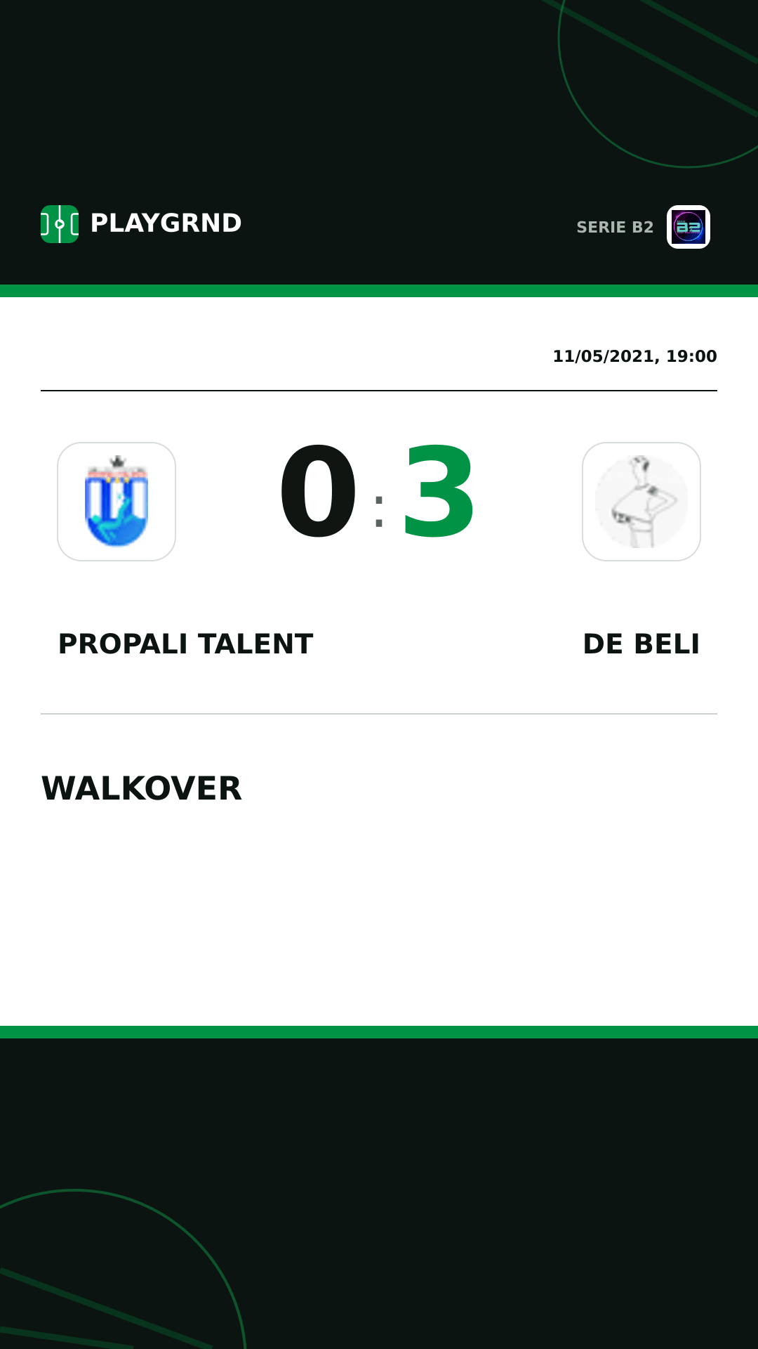 Instagram artwork: Propali Talent 0:3 DE Beli