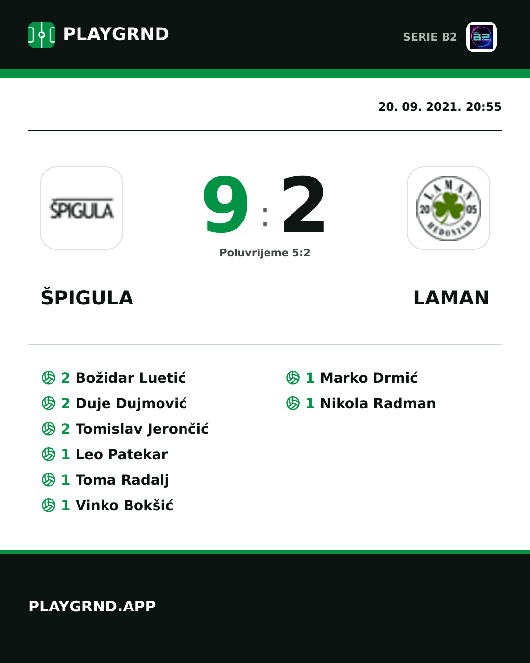 Instagram slika: Špigula 9:2 Laman