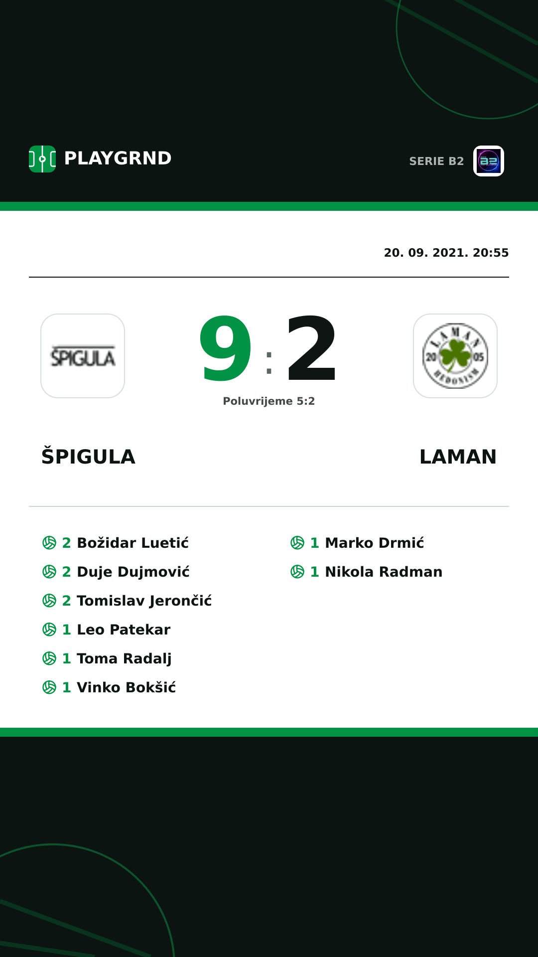 Instagram slika: Špigula 9:2 Laman