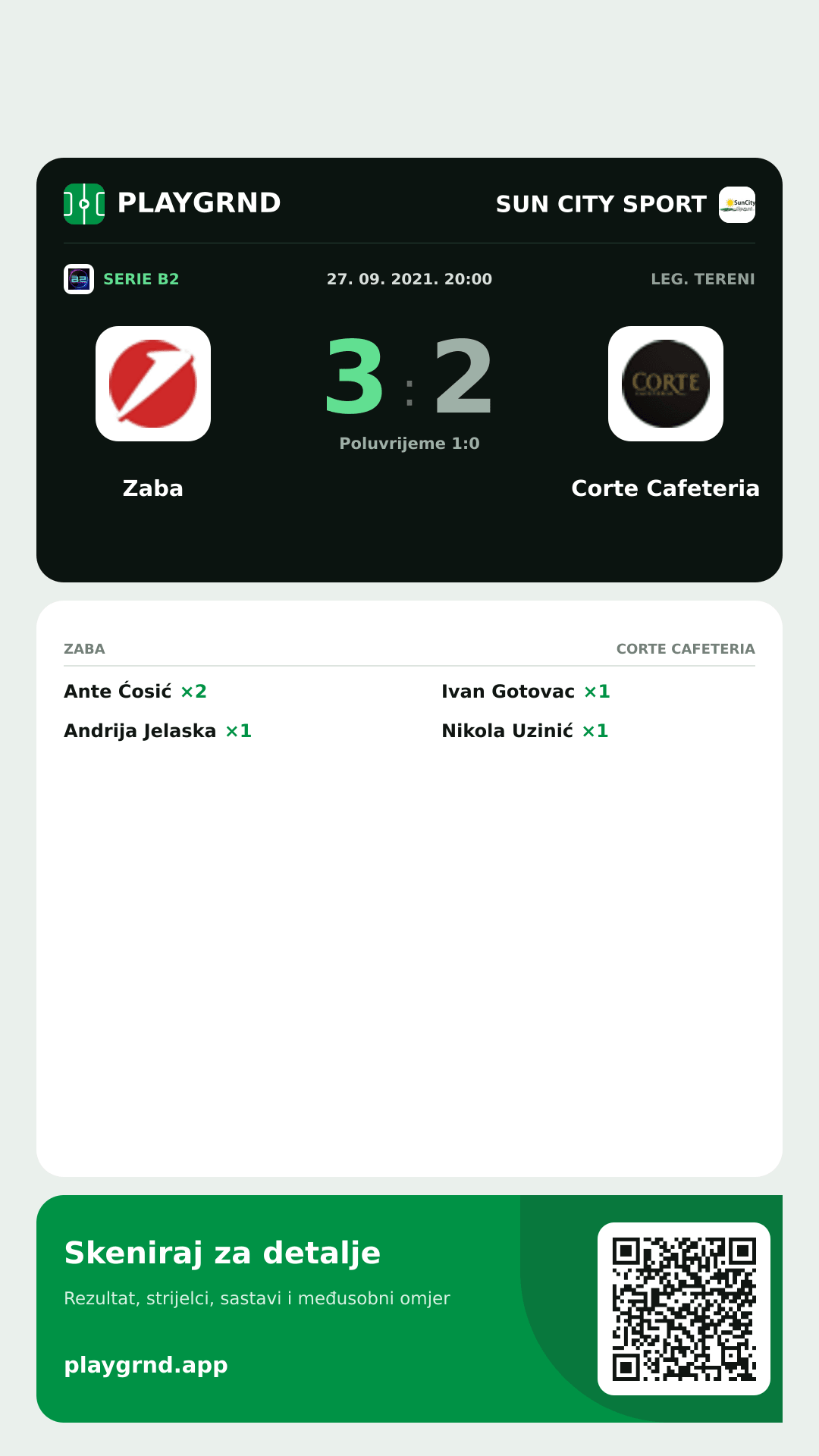 Story slika: Zaba 3:2 Corte Cafeteria