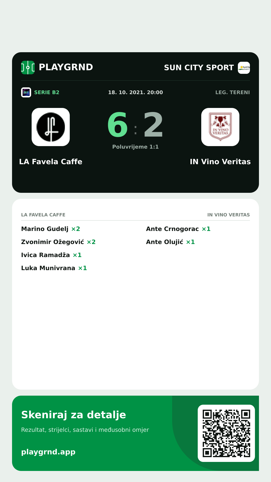 Story slika: LA Favela Caffe 6:2 IN Vino Veritas