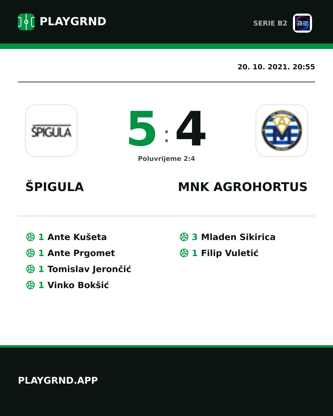 Instagram slika: Špigula 5:4 Mnk Agrohortus