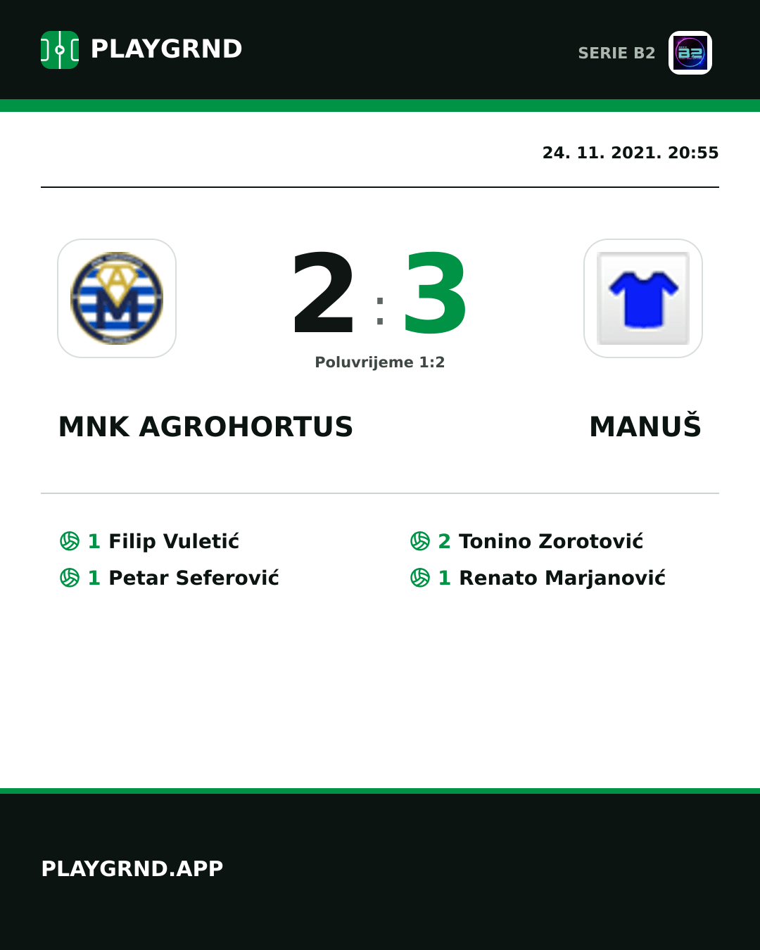 Instagram slika: Mnk Agrohortus 2:3 Manuš